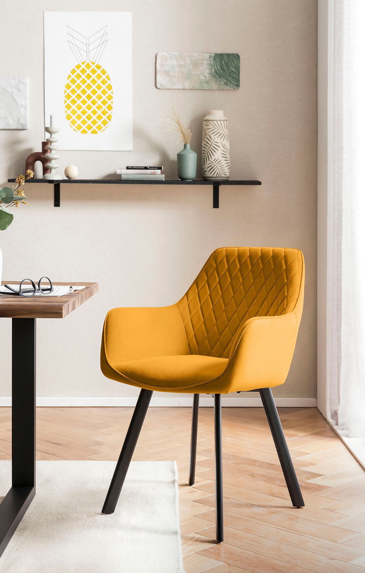 SalesFever Armlehnstuhl "Komfortabler Esszimmerstuhl im eleganten Stil" (Se günstig online kaufen