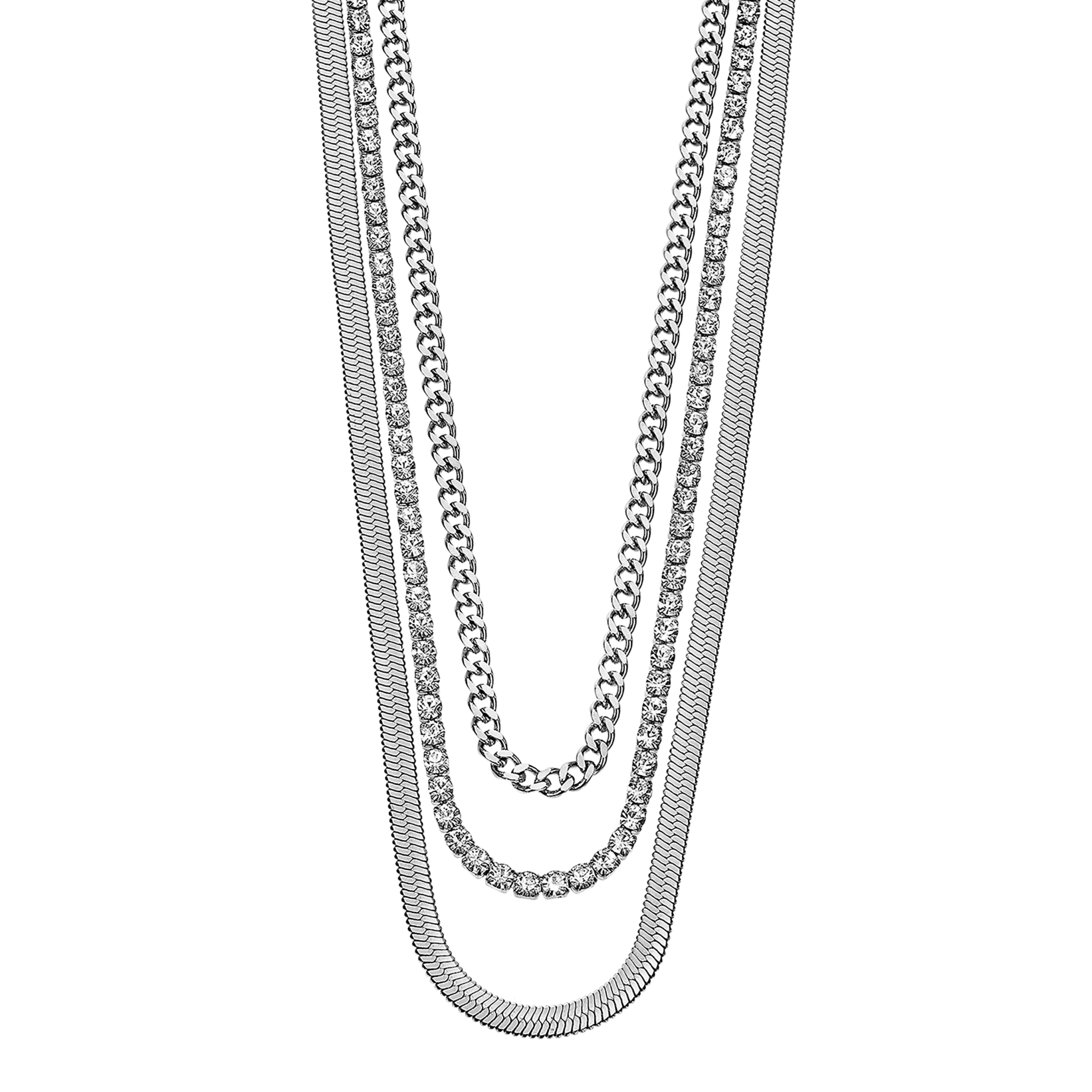 Lotus Edelstahlkette »Iconic - Layering« mit Glasstein