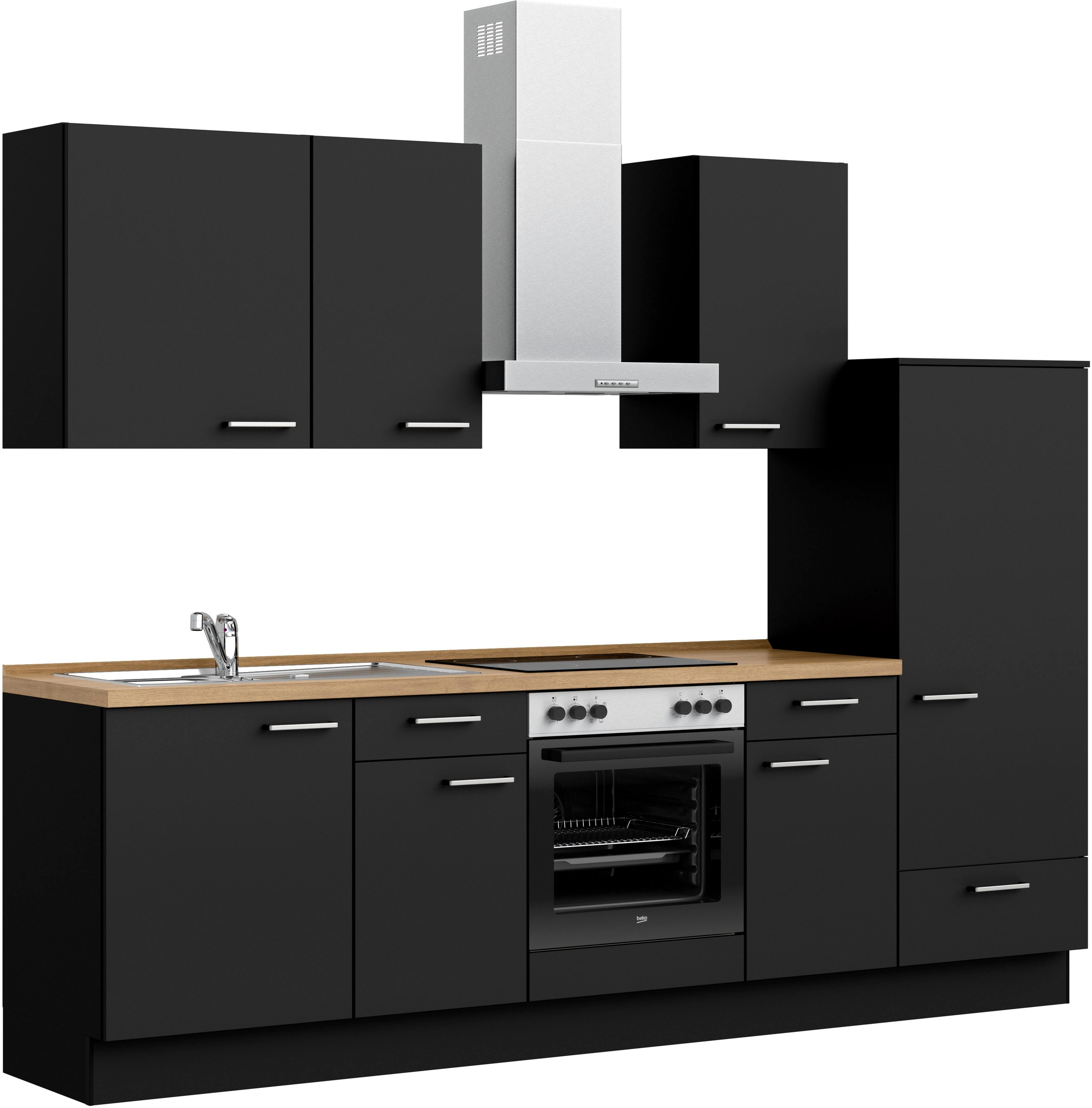 nobilia® Küchenzeile »"Touch I"«, vormontiert, Ausrichtung wählbar, Breite 270 cm, wahlw. mit E-Geräten