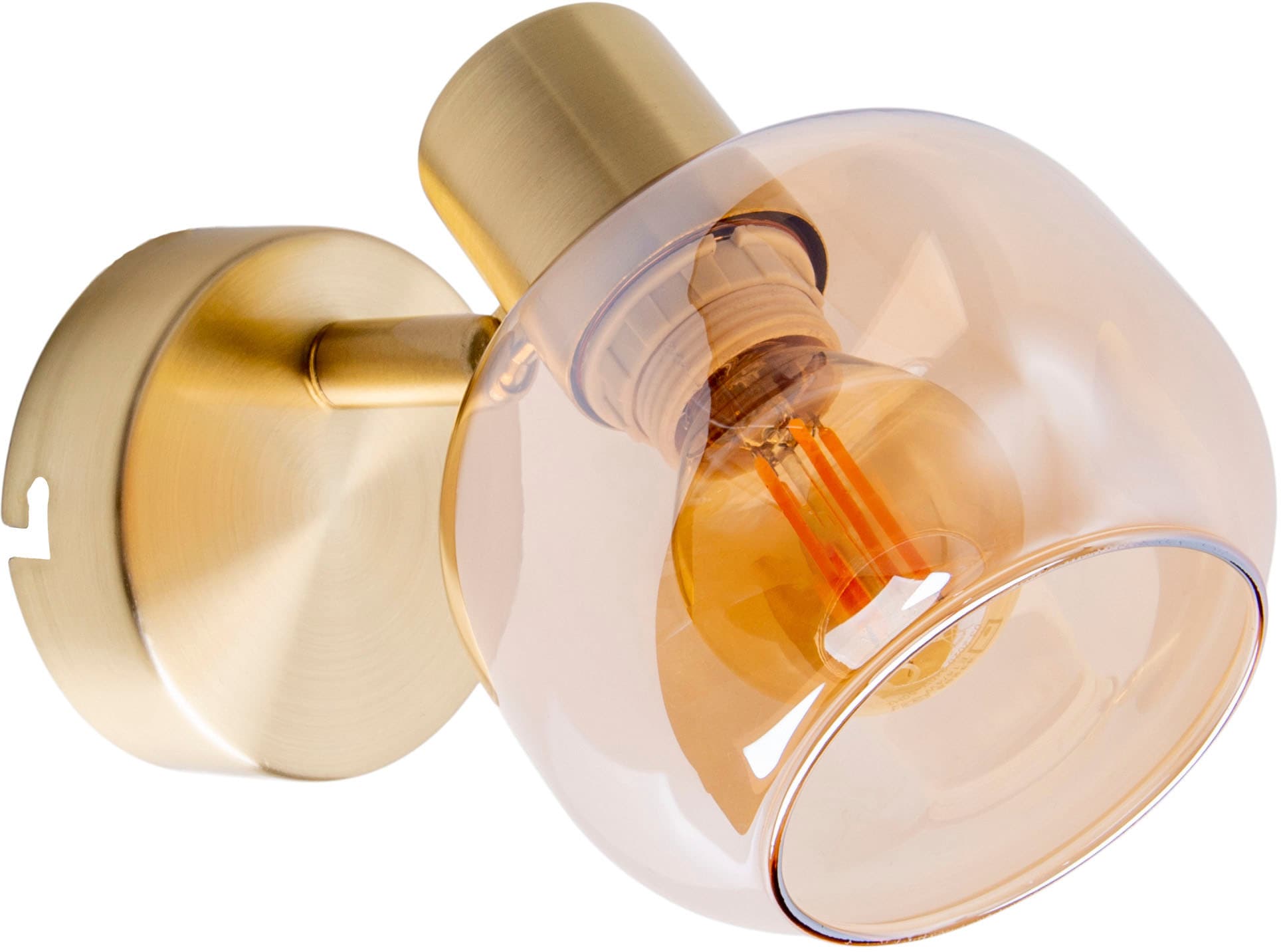 näve Wandstrahler »Libby«, 1 flammig-flammig, 1flg. flexibel verstellbar  Glasschirm in amber getönt excl. 1xE14 bestellen | BAUR