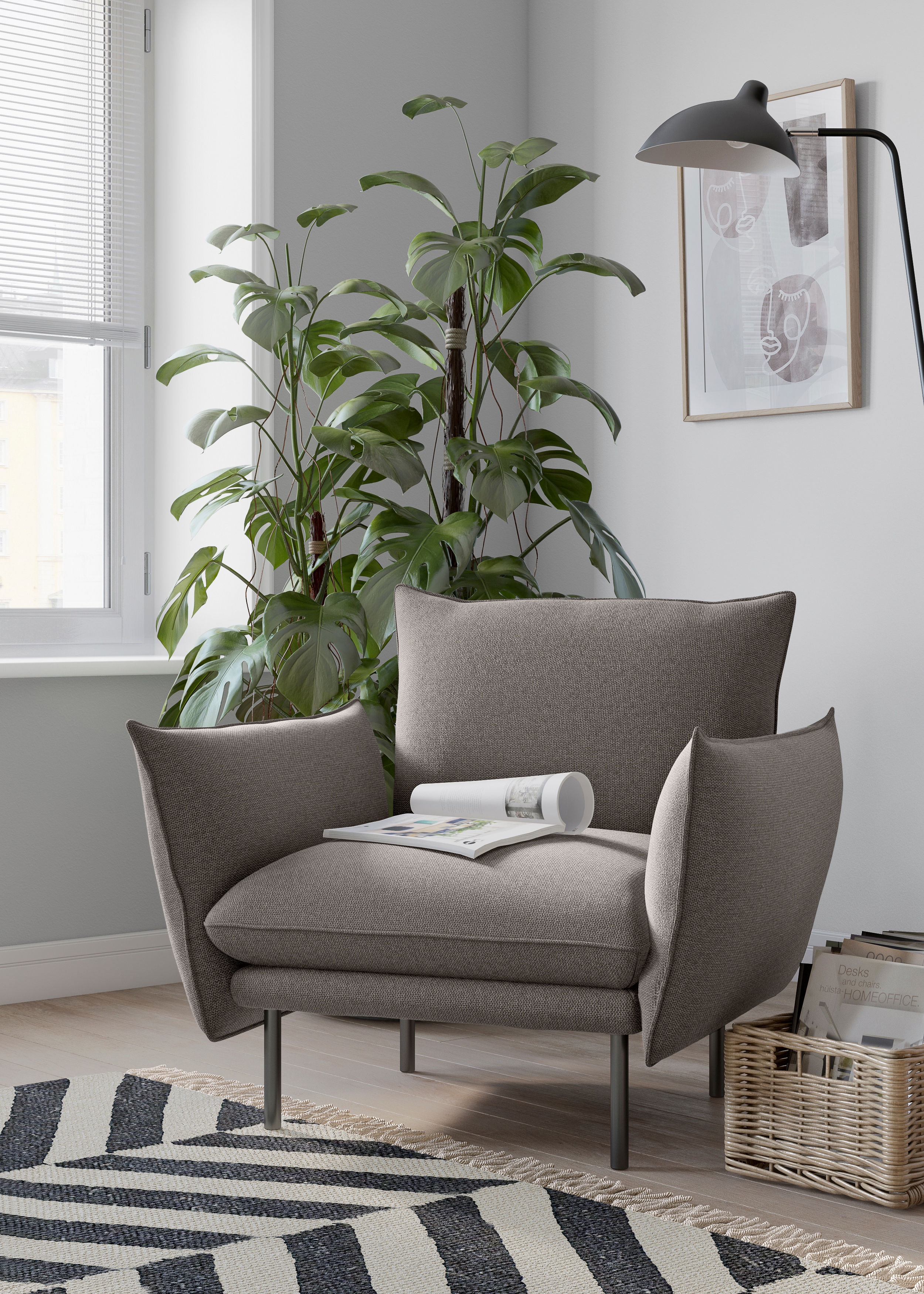 OTTO home Sessel "Stine Cocktailsessel" Besonderes Design durch Kissenoptik und Keder
