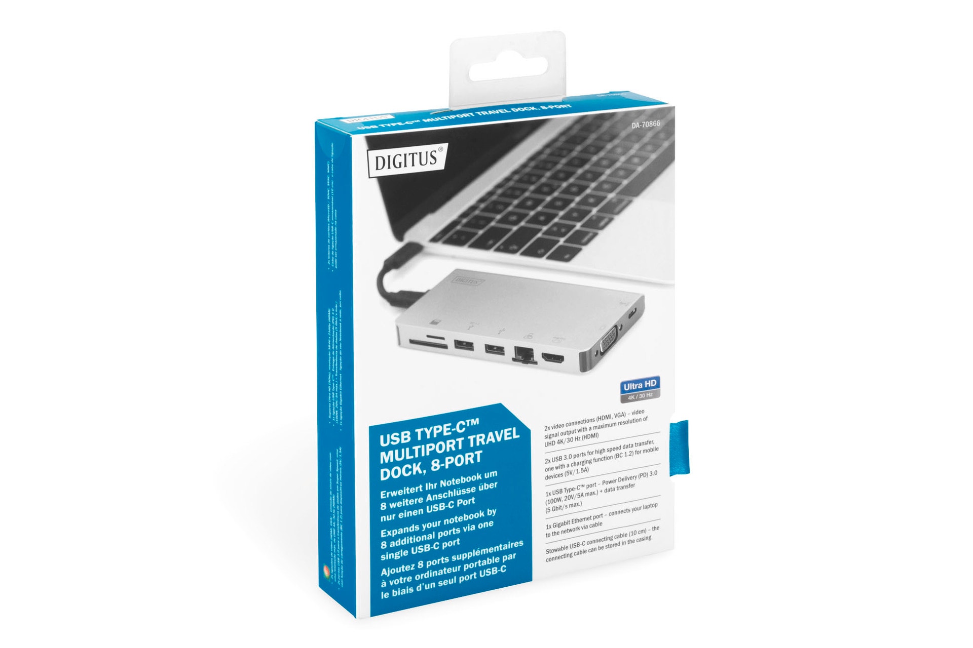 Digitus Laptop-Dockingstation »USB Type-C™ Multiport Travel Dock, 8-Port«