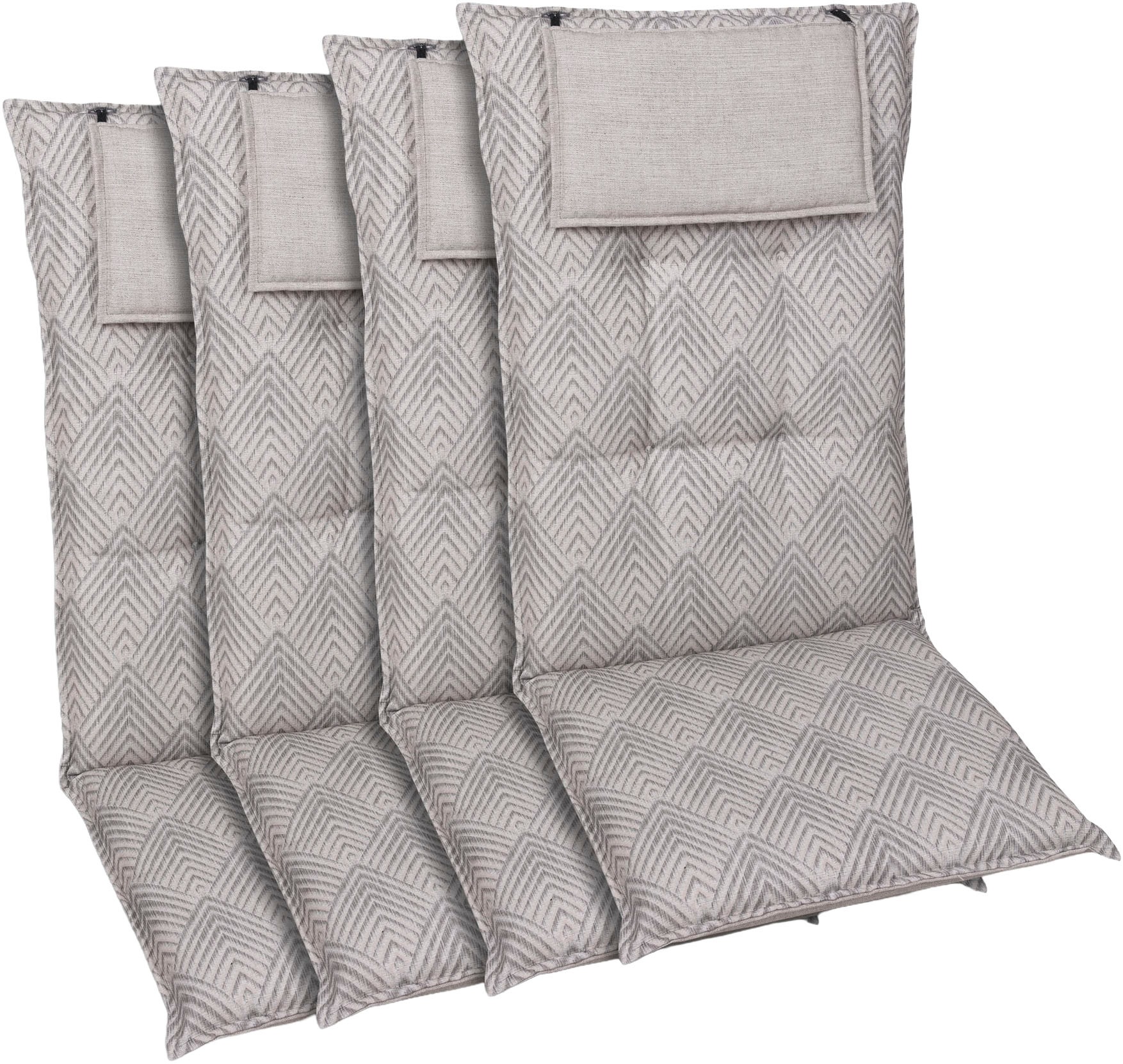 GO-DE Hochlehnerauflage Grafik Pfeile beige - Maße BxLxH ca.: 50 cm x 120 cm x 7 cm