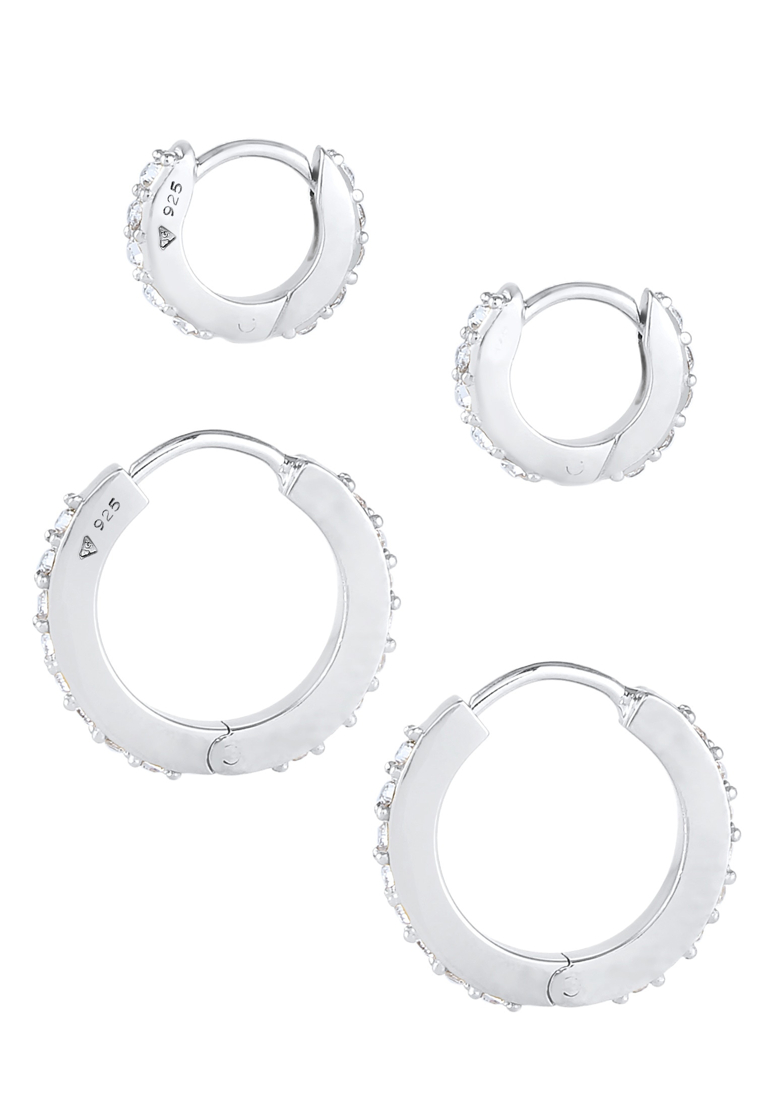 Elli Paar Creolen »Creolen Kristalle 2er Set 925 Silber«