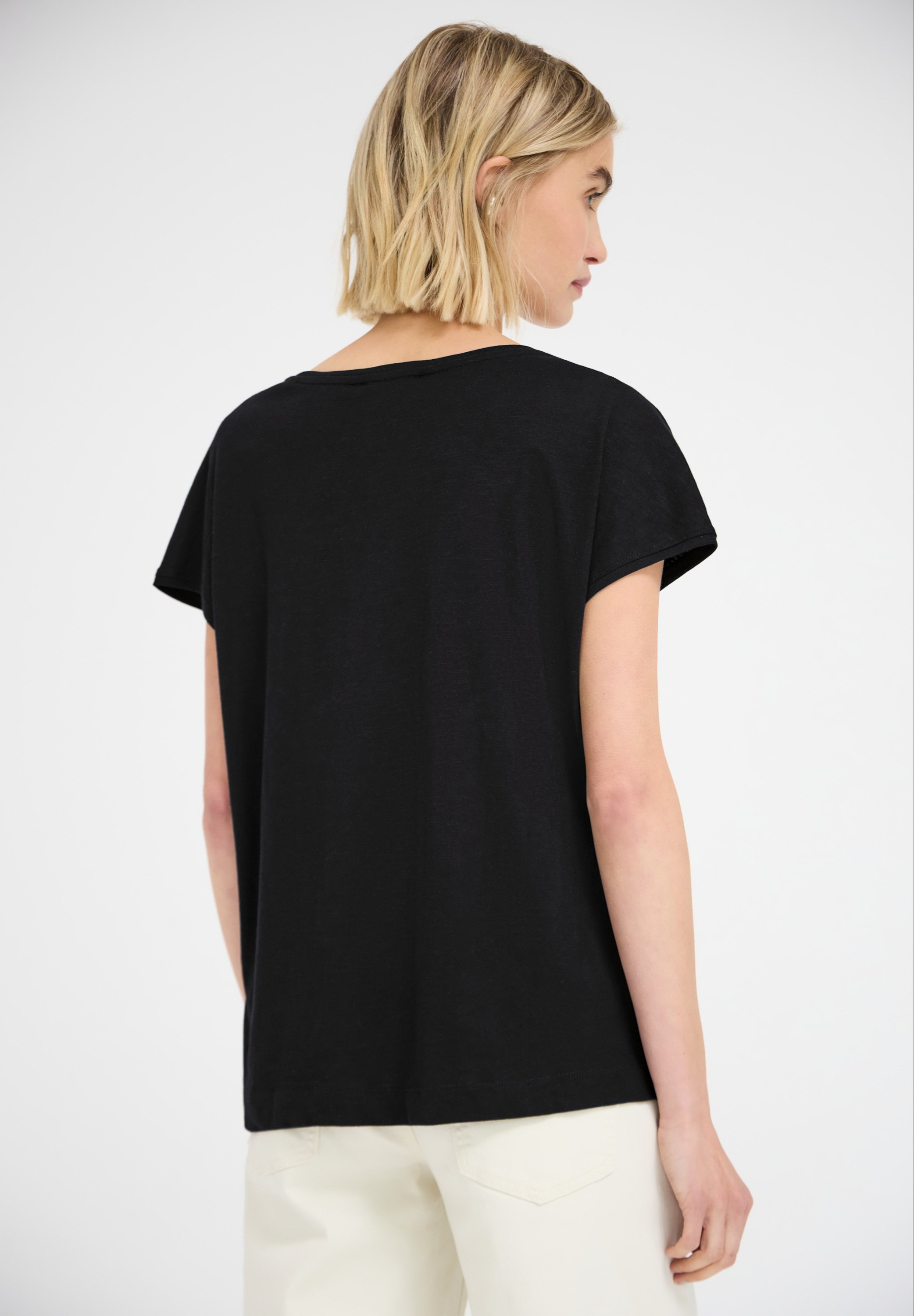 STREET ONE STUDIO V-Shirt im soften Baumwoll-Mix