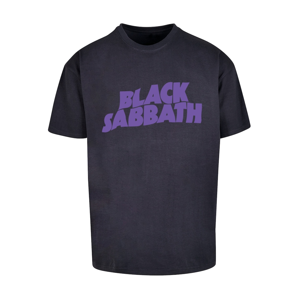 F4NT4STIC T-Shirt »Black Sabbath Heavy Metal Band Wavy Logo Black«, Print