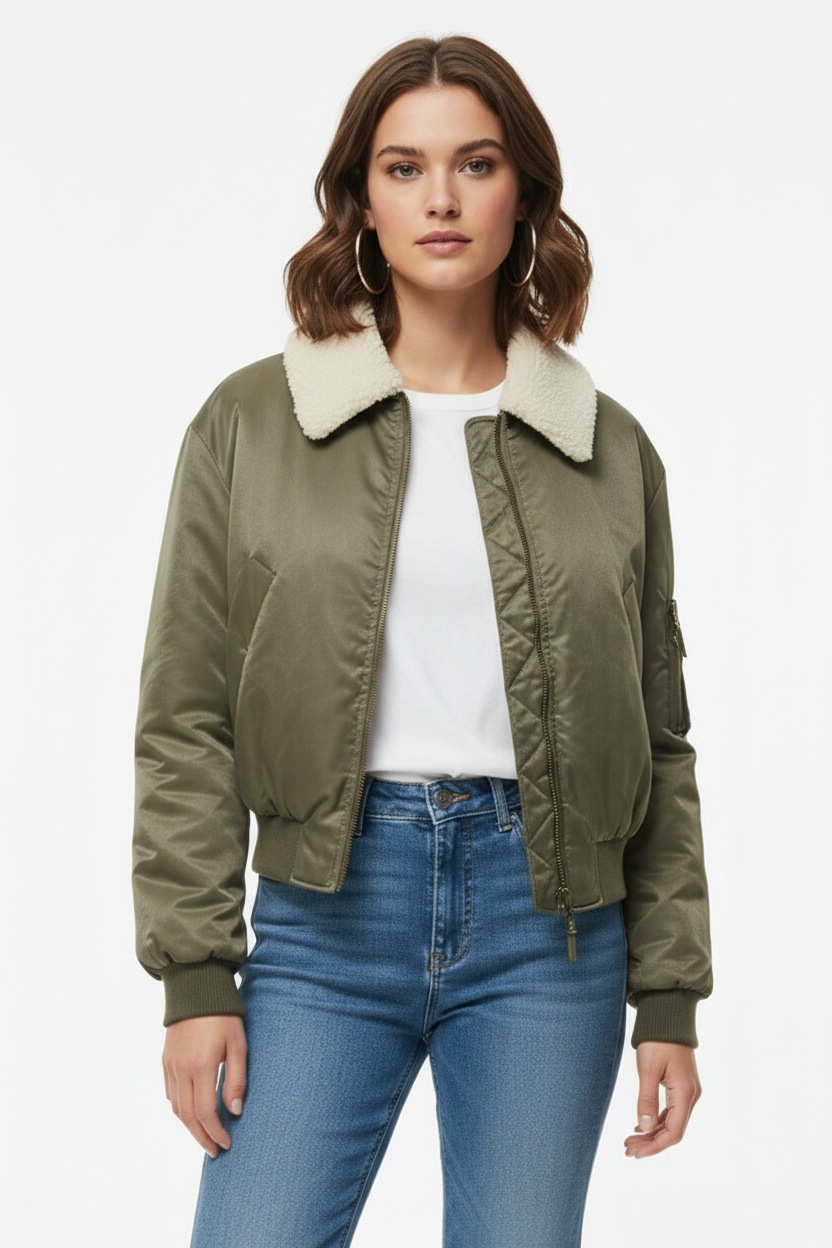 Thumbnail - ONLY Bomberjacke "ONLSURI LIFE WASHED BOMBER CC OTW" ohne Kapuze