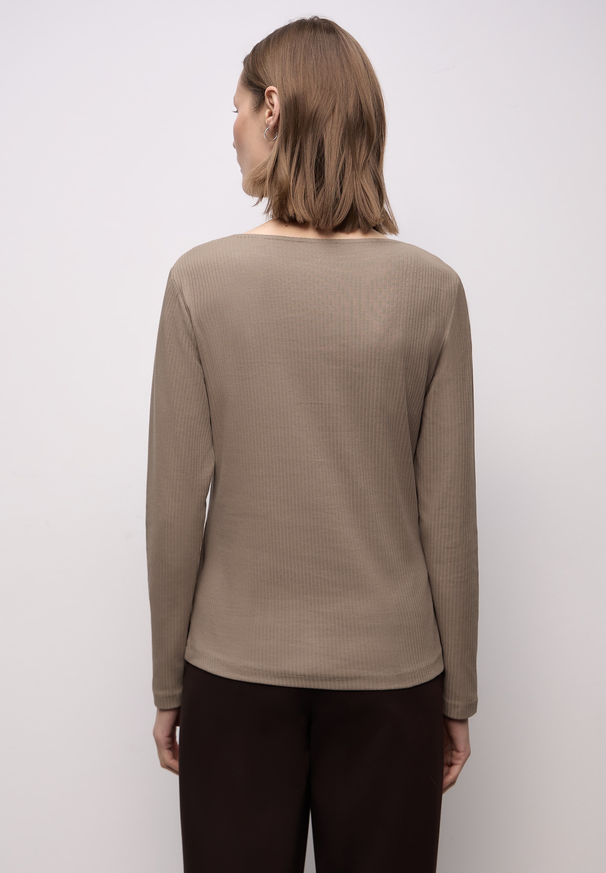 STREET ONE Langarmshirt aus Baumwolle mit Stretchante günstig online kaufen