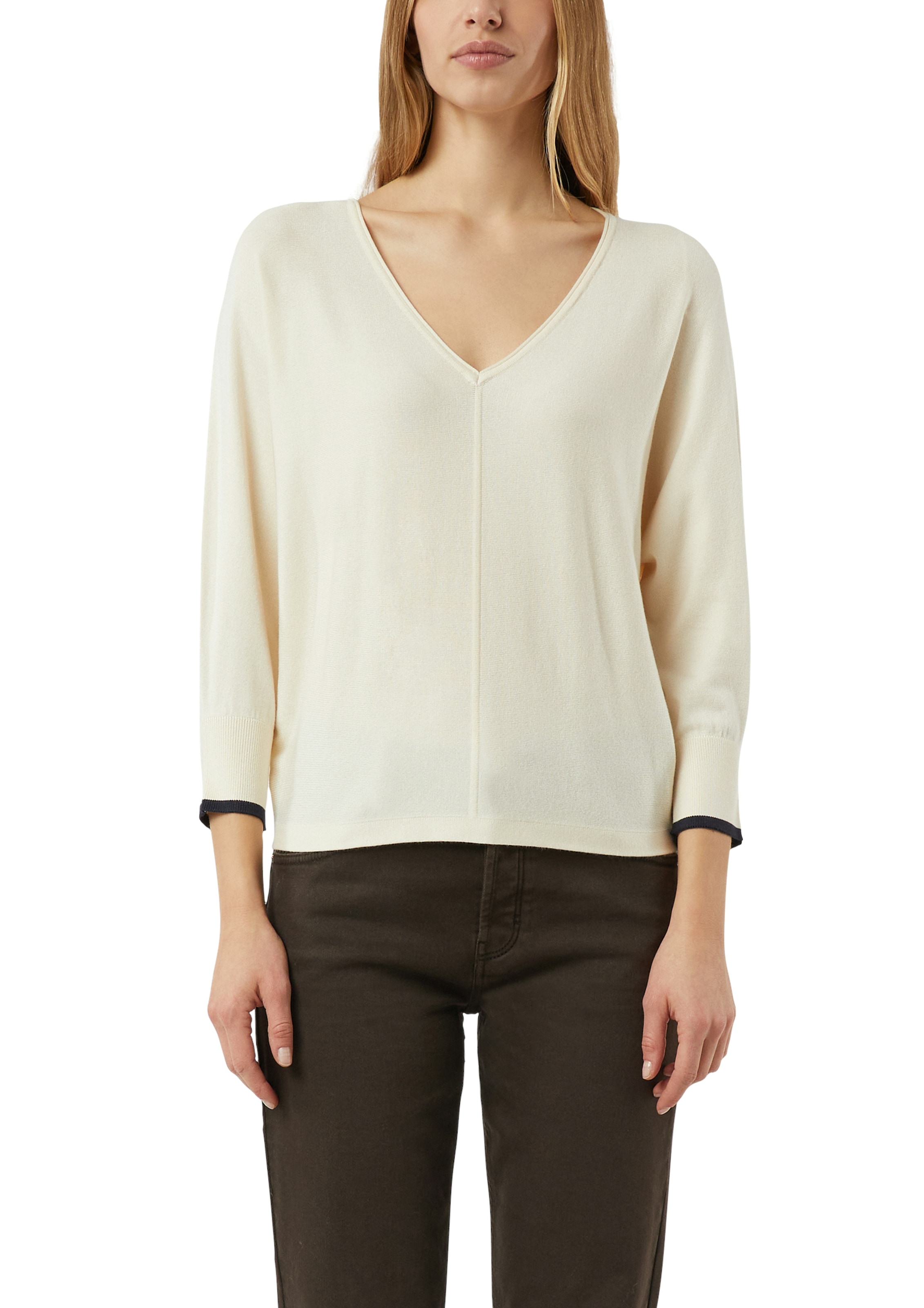 Comma Strickpullover mit V-Ausschnitt günstig online kaufen