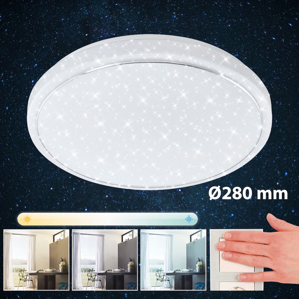 Briloner Leuchten Deckenleuchte »Deckenleuchte STAR«, Deckenlampe, 28x8,3cm, Weiß, 12W, Wohnzimmer, Schlafzimmer, Küche