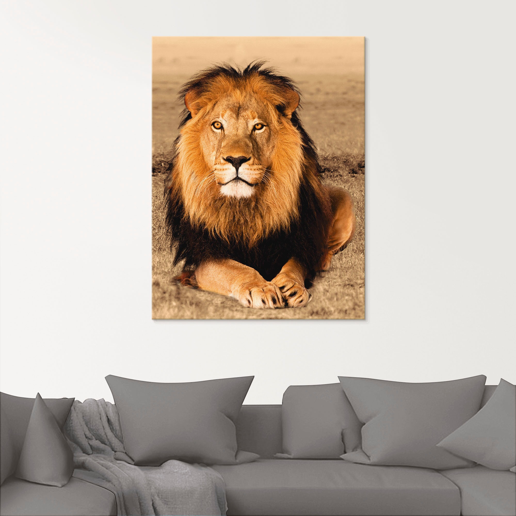 Artland Glasbild "Löwe" Wildtiere 1 Stk. tlg. in verschiedenen Größen günstig online kaufen