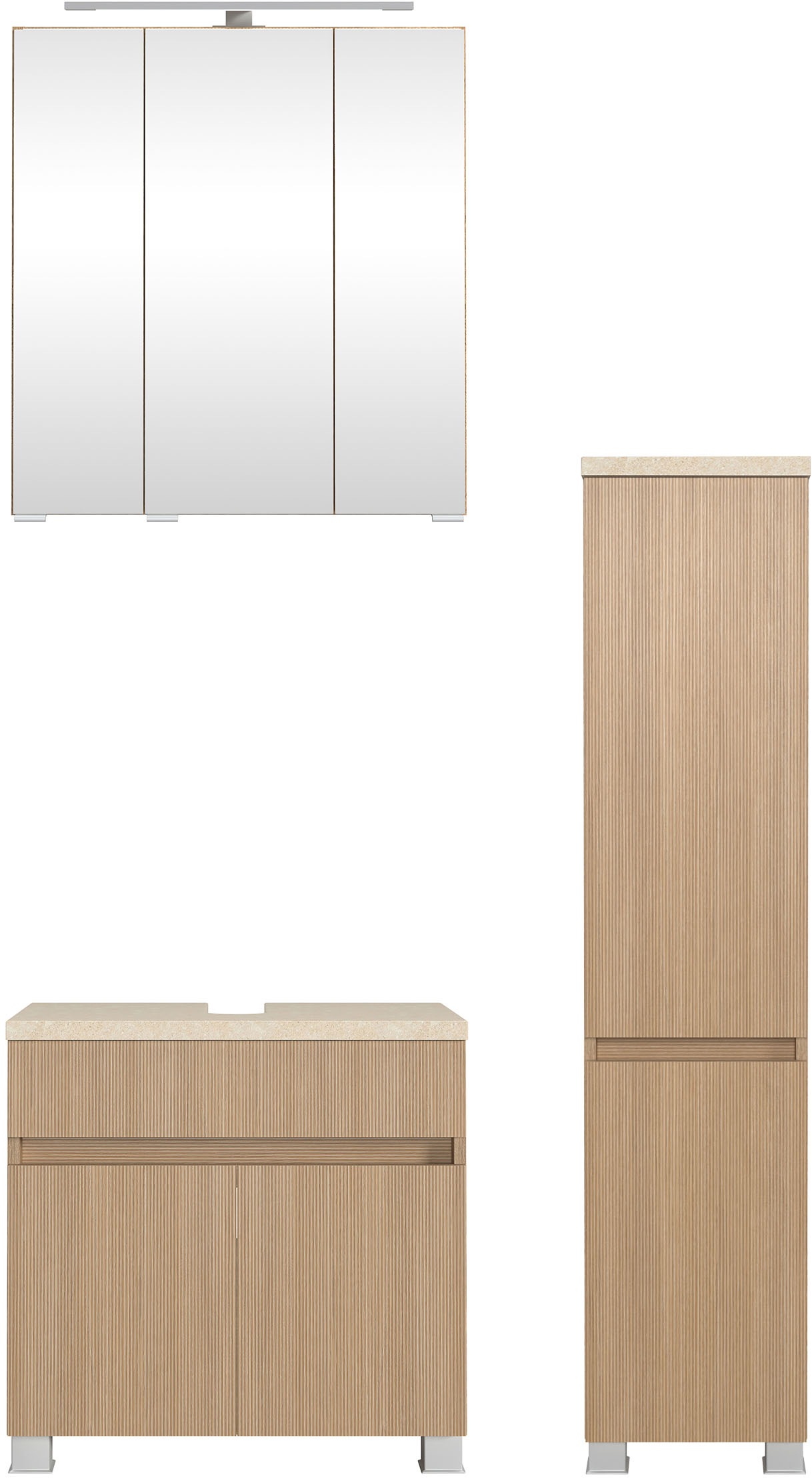 welltime Badmöbel-Set "EIXO, Set aus Spiegelschrank, Unterbeckenschrank und günstig online kaufen