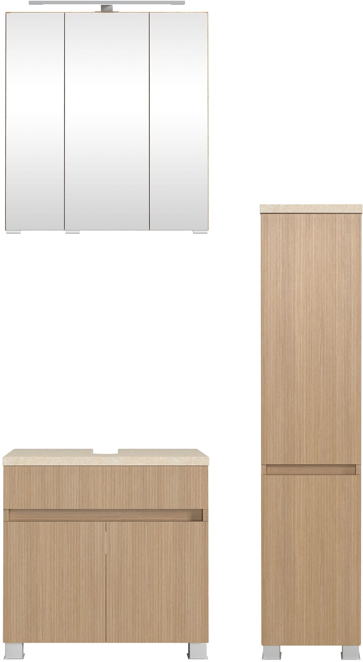 welltime Badmöbel-Set "Set 90 cm breit, Badmöbel mit LED-Beleuchtung", Held günstig online kaufen