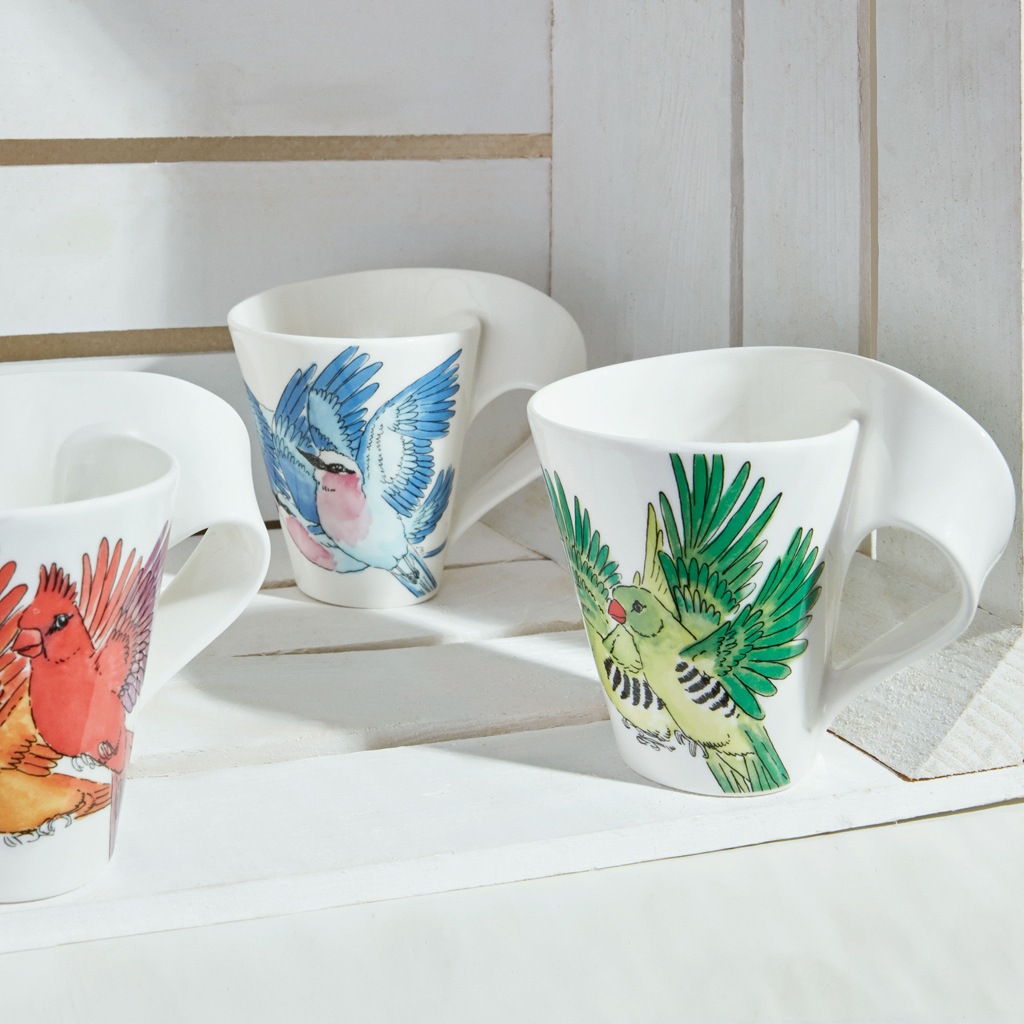 Villeroy & Boch Becher "Becher mit Henkel NewWave Caffè 300 ml weiß-blau" günstig online kaufen