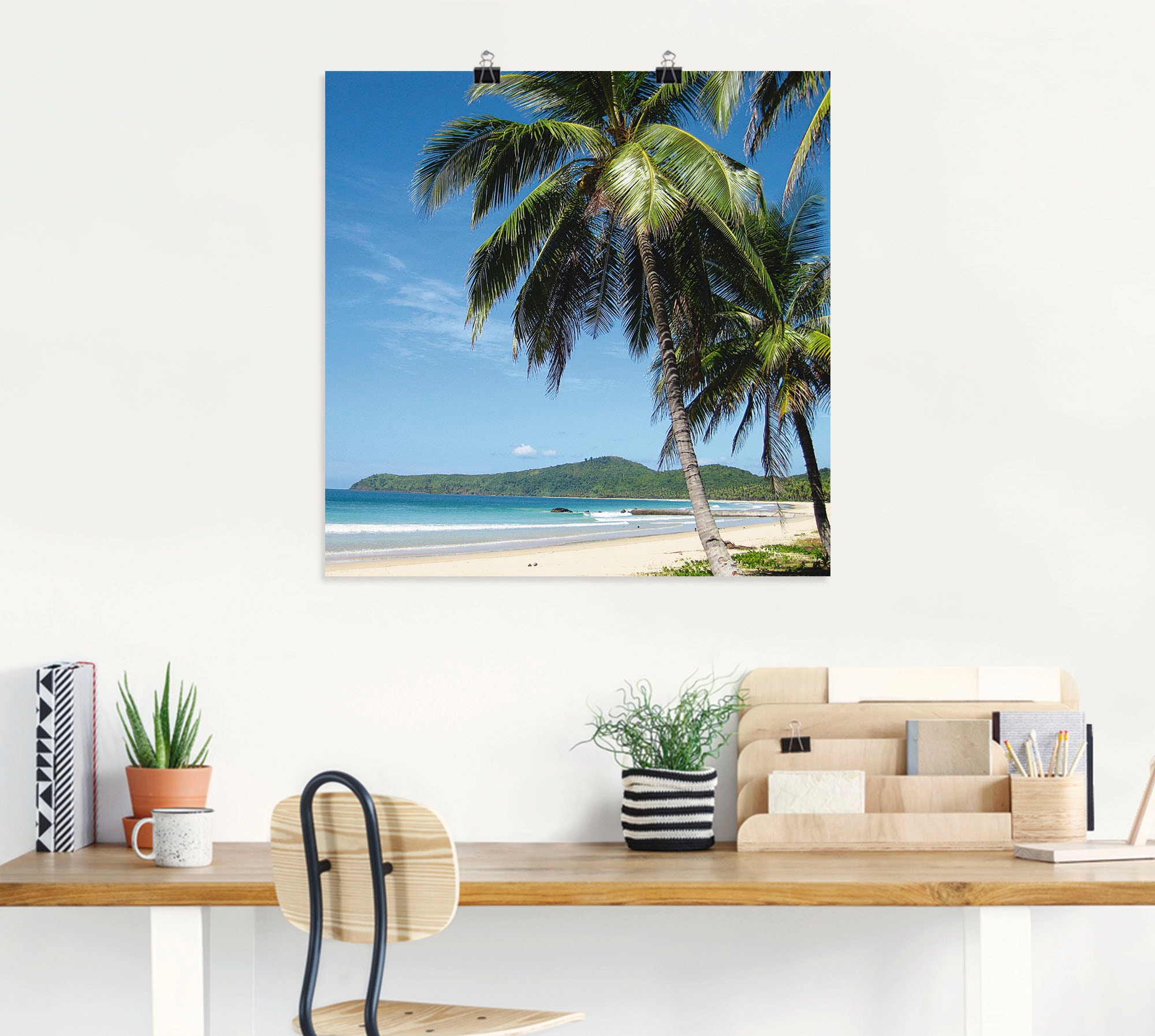 Alubild, oder (1 »Strand versch. als Leinwandbild, Größen kaufen BAUR | Artland Wandbild Poster St.), Palmen«, mit in Wandaufkleber Strandbilder,