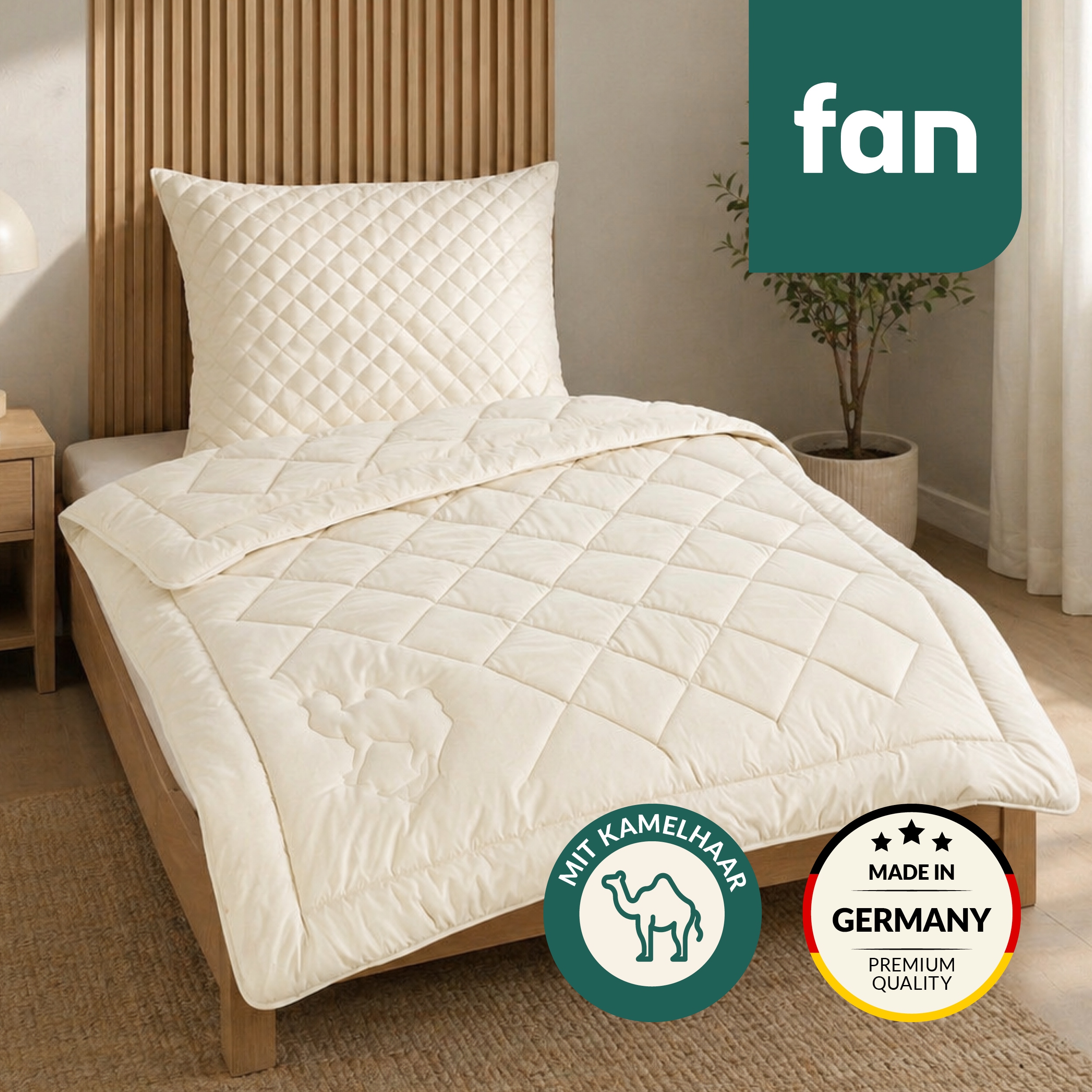fan Naturhaarbettdecke "Gobi, Bettdecken für Sommer und Winter, temperaturausgleichend" normal Füllung Kamelhaar Bezug Baumwolle 1 Stk. tlg. Klimatisierende Kamelhaar-Füllung - Made in Germany