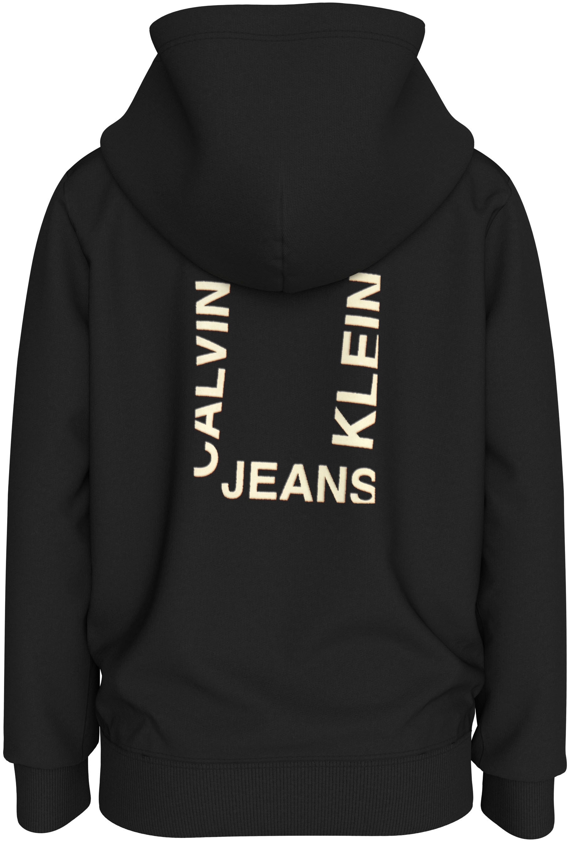 Calvin Klein Jeans Sweatjacke »MINI HERO FLOCK ZIP-THROUGH«, für Kinder bis 16 Jahre und Markenlabel