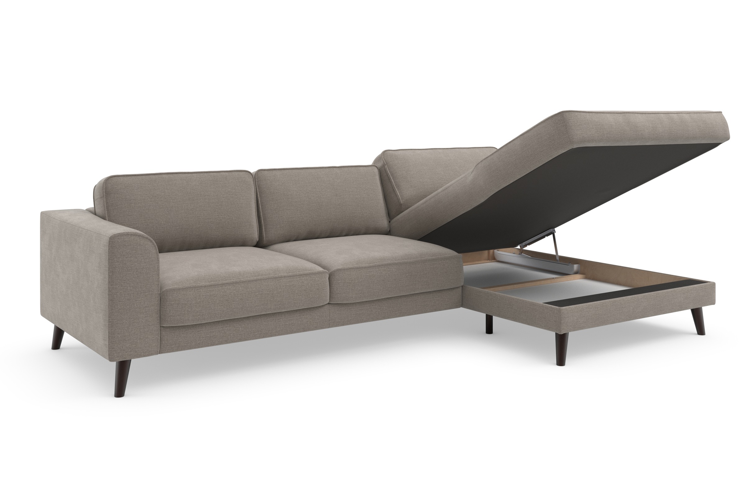 TRENDMANUFAKTUR Ecksofa »Lumber Jack, elegantes Designsofa, zeitlos modern, hoher Sitzkomfort«, wahlweise mit Bettfunktion u. Bettkasten, L-Form