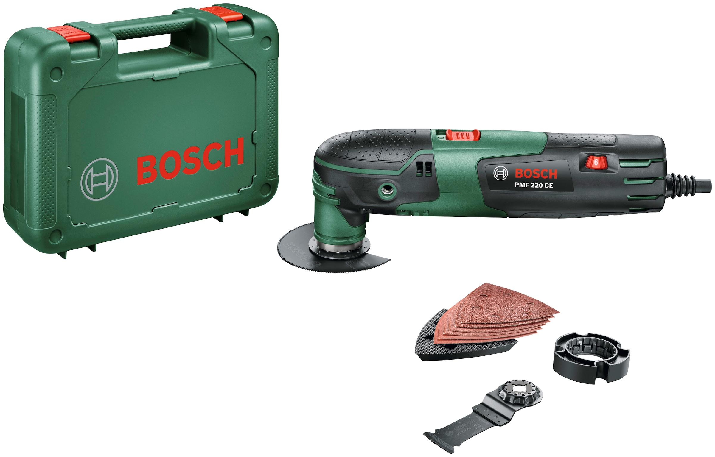 Bosch Home & Garden Elektro-Multifunktionswerkzeug "PMF 220 CE", inkl. Zubehör und Kunststoffkoffer