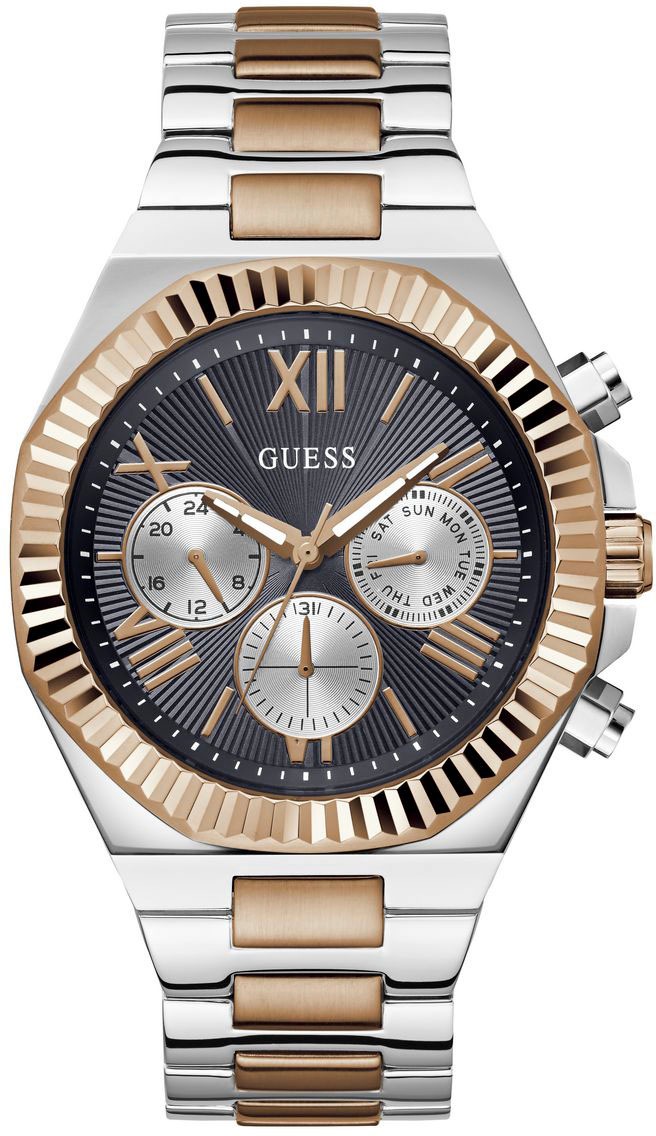 Guess Multifunktionsuhr »EQUITY«, Armbanduhr, Quarzuhr, Herrenuhr, Edelstahlarmband