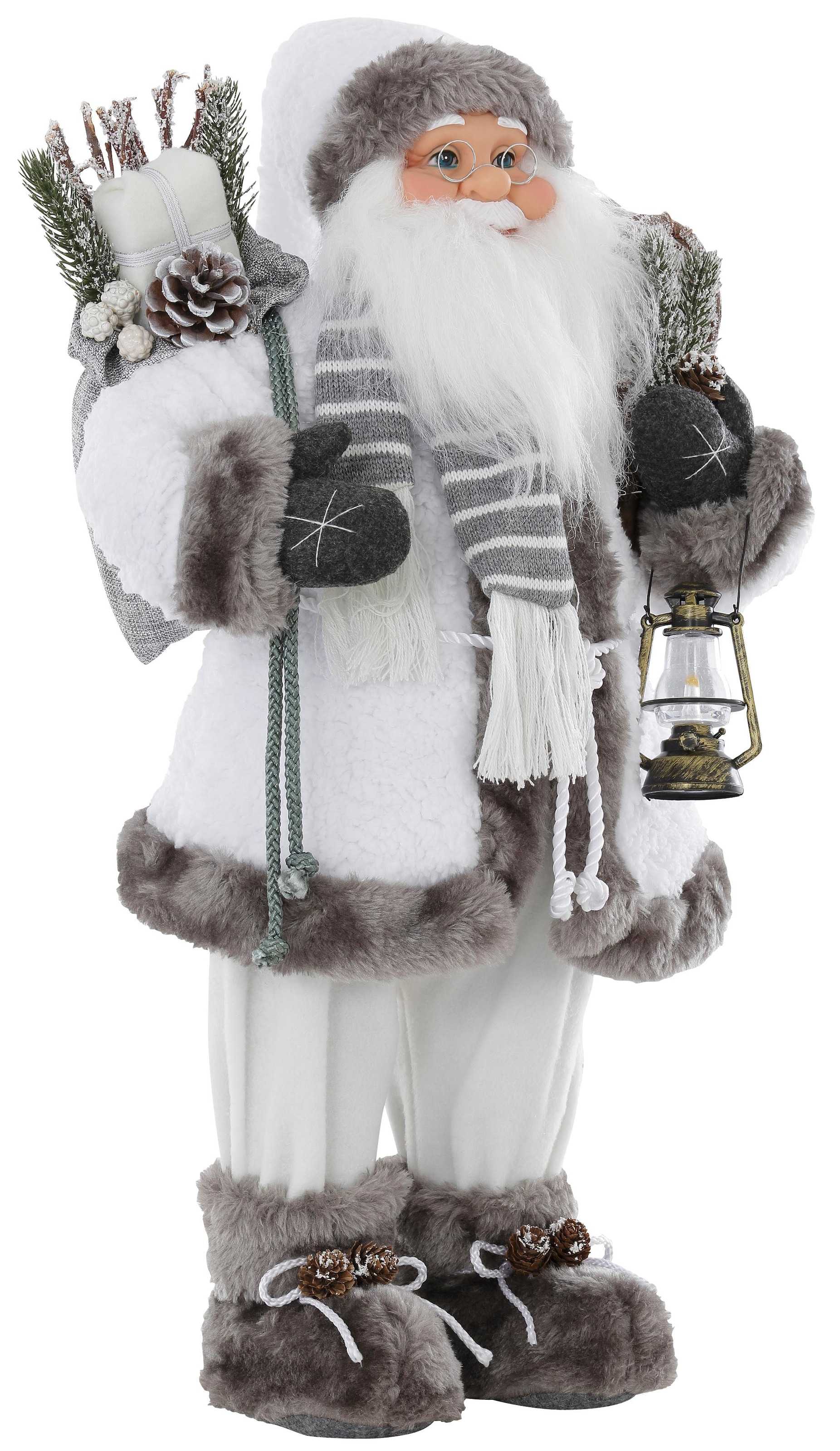 HOSSNER - HOMECOLLECTION Weihnachtsmann mit | weißem Mantel bestellen BAUR und Laterne«, »Santa Weihnachtsdeko