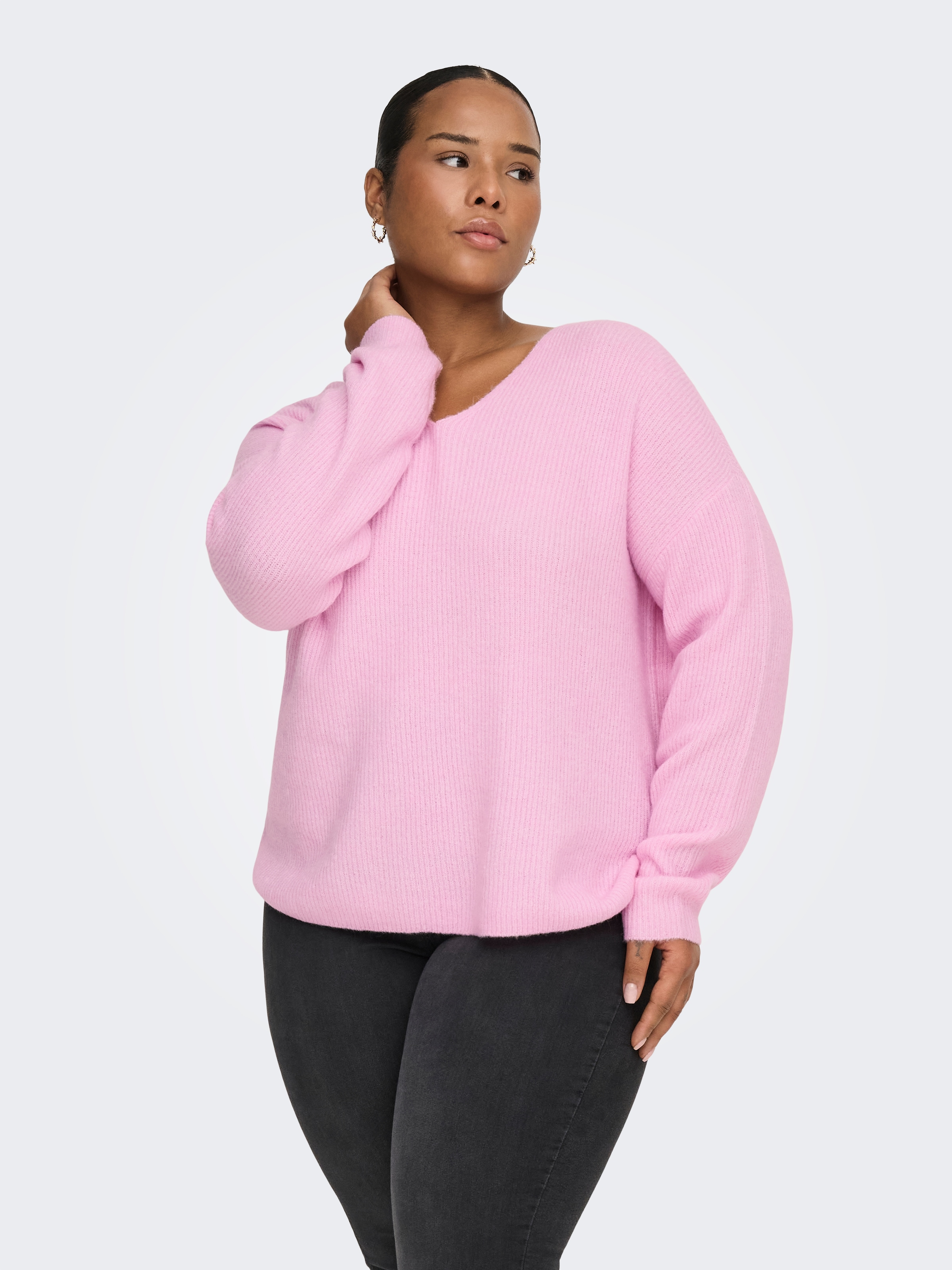 ONLY CARMAKOMA Strickpullover "CARCAMILLA V-NECK L/S PULLOVER KNT NOOS" Mat günstig online kaufen