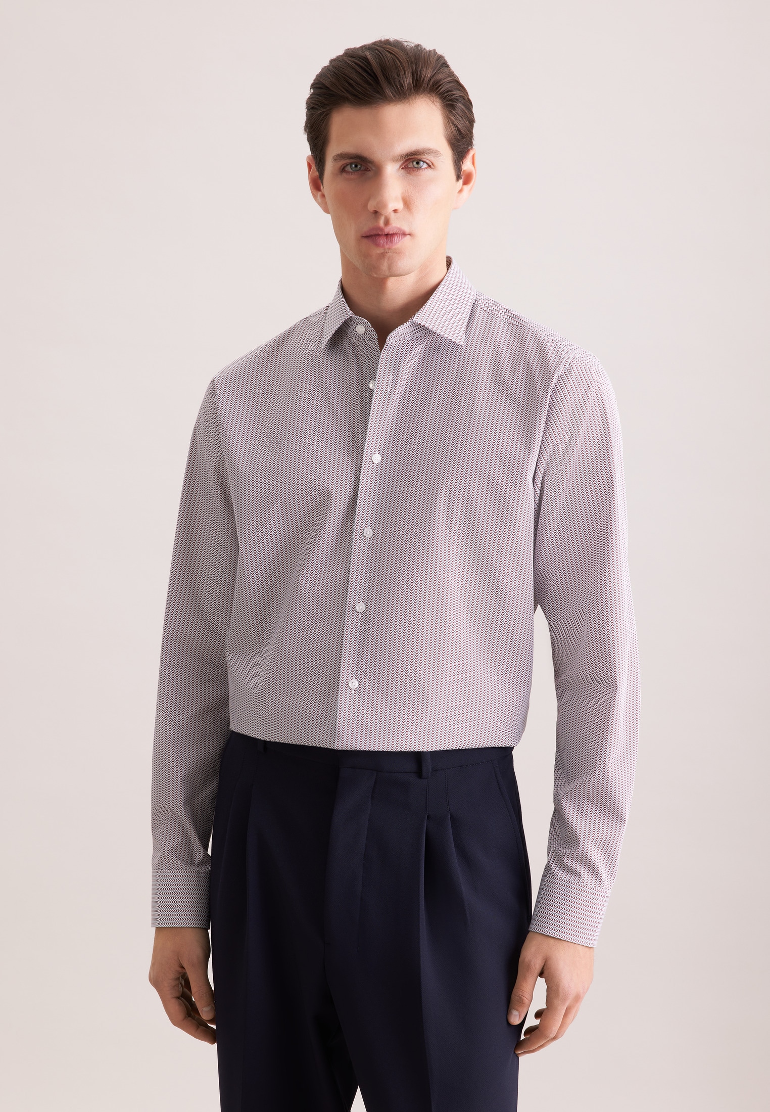 seidensticker Businesshemd "Schwarze Rose" Shaped 1/1 Kentkragen Druck günstig online kaufen