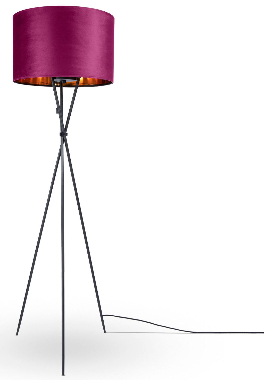 Wohnzimmer Standleuchte »Kate Dreibein | BAUR uni E27 Filigran Velour Paco Color«, Home Höhe Stehlampe 177,5cm