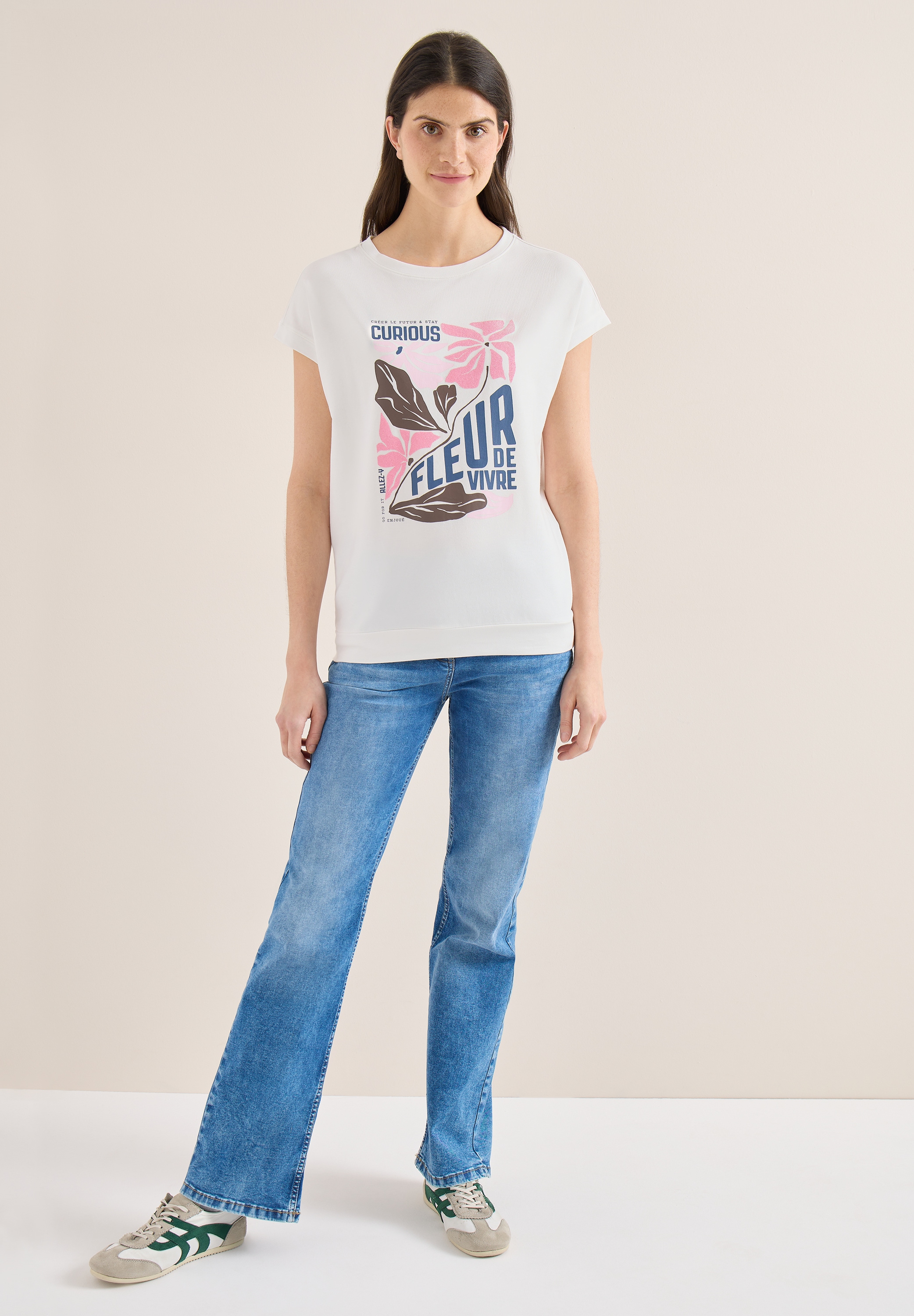 Cecil Print-Shirt mit U-Boot-Ausschnitt