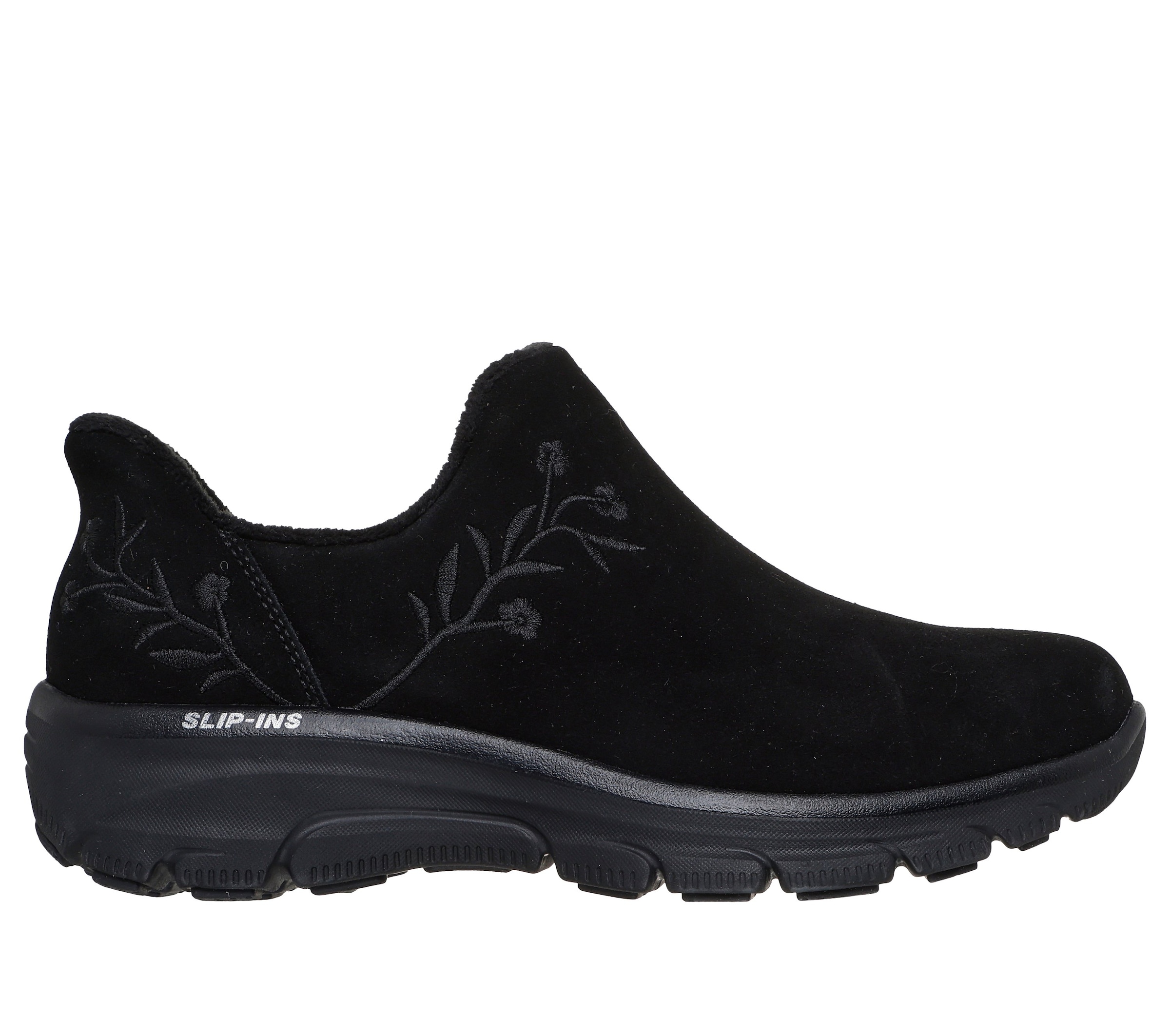 Skechers Slip-On Sneaker "EASY GOING-FLORAL MOMENT" Schlupfschuh, Halbschuh, Freizeitschuh mit Blumenmotiv seitlich
