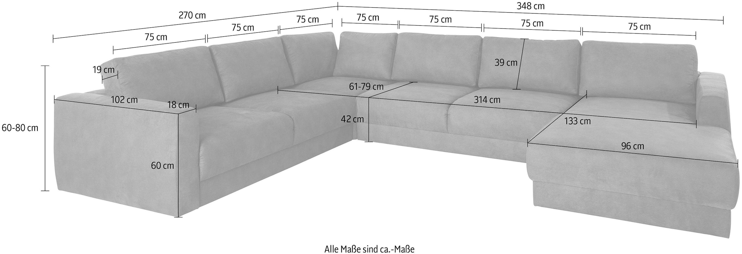 andas Wohnlandschaft »Hobro U-Form«, in 3 Bezugsqualitäten in vielen Farben, Design by Morten Georgsen