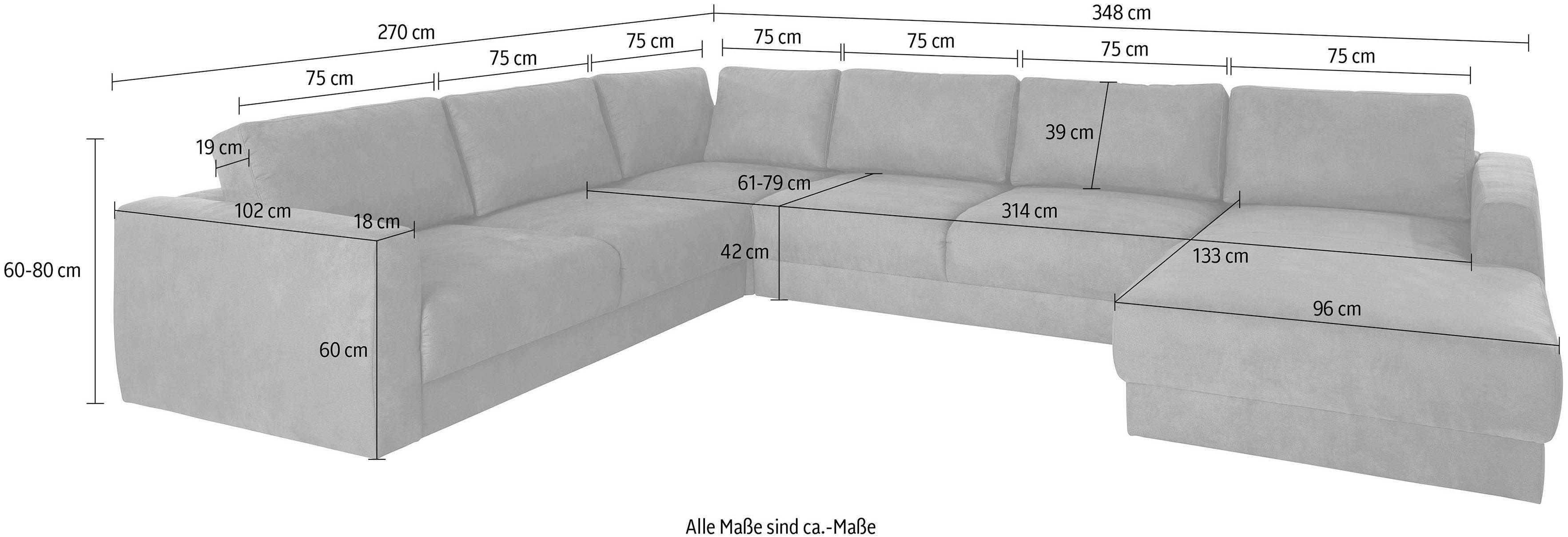 Thumbnail - Home affaire Wohnlandschaft "Hobro U-Form" in 3 Bezugsqualitäten in vielen Farben, Design by Morten Georgsen