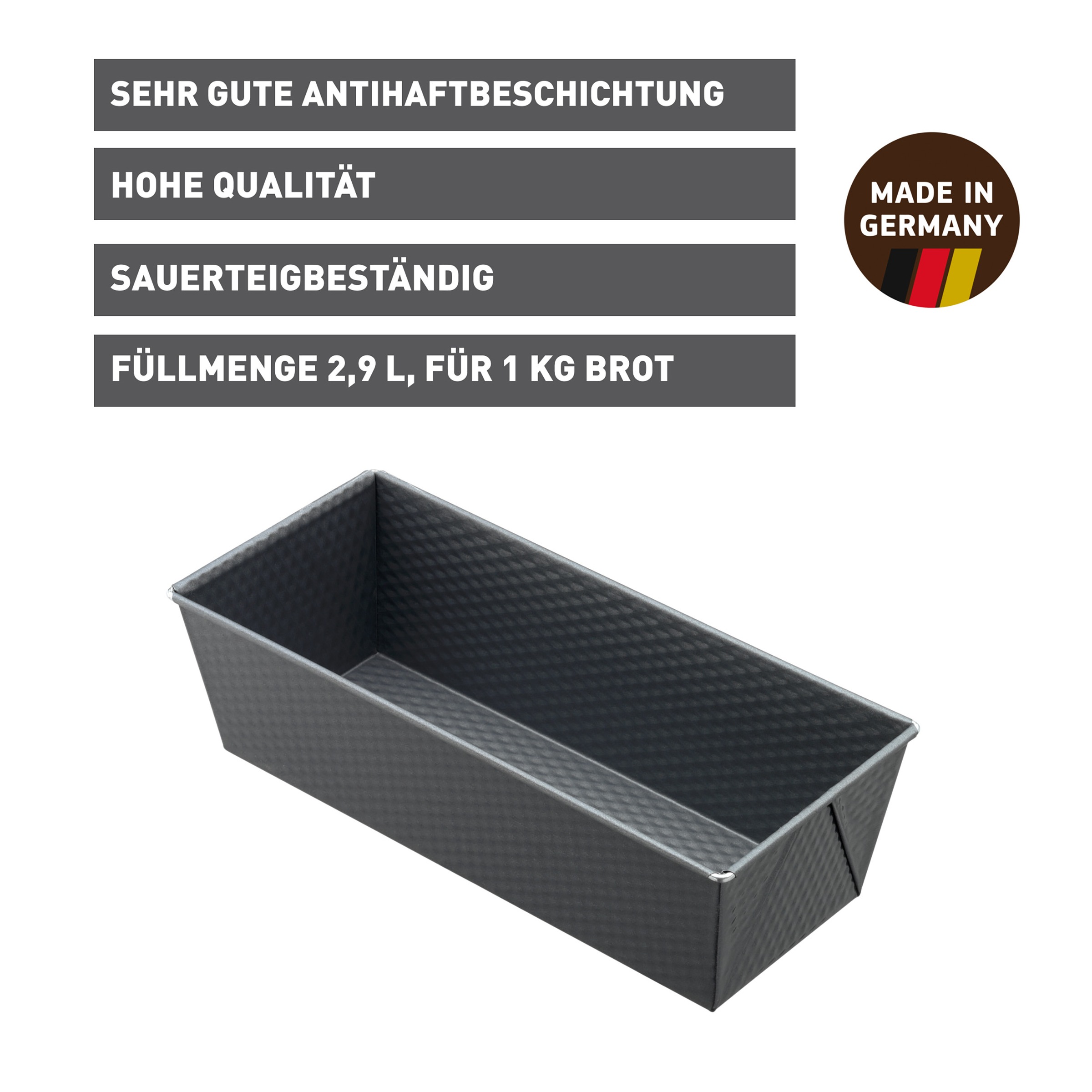 Kaiser Backformen Brotbackform »Inspiration«, (1 St.), Brotbackform, Kastenbackform, Stahl antihaftbeschichtet, langlebig
