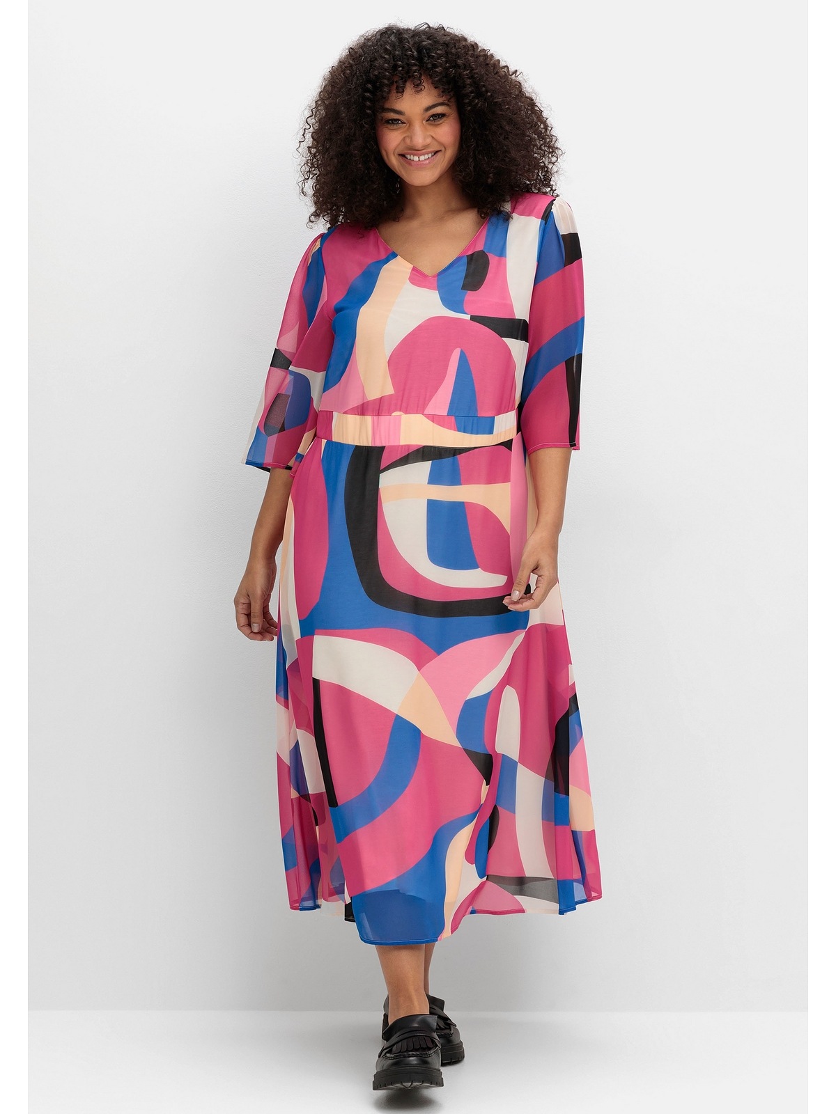 Sheego Sommerkleid "Große Größen", mit Grafikprint, im Lagenlook günstig online kaufen