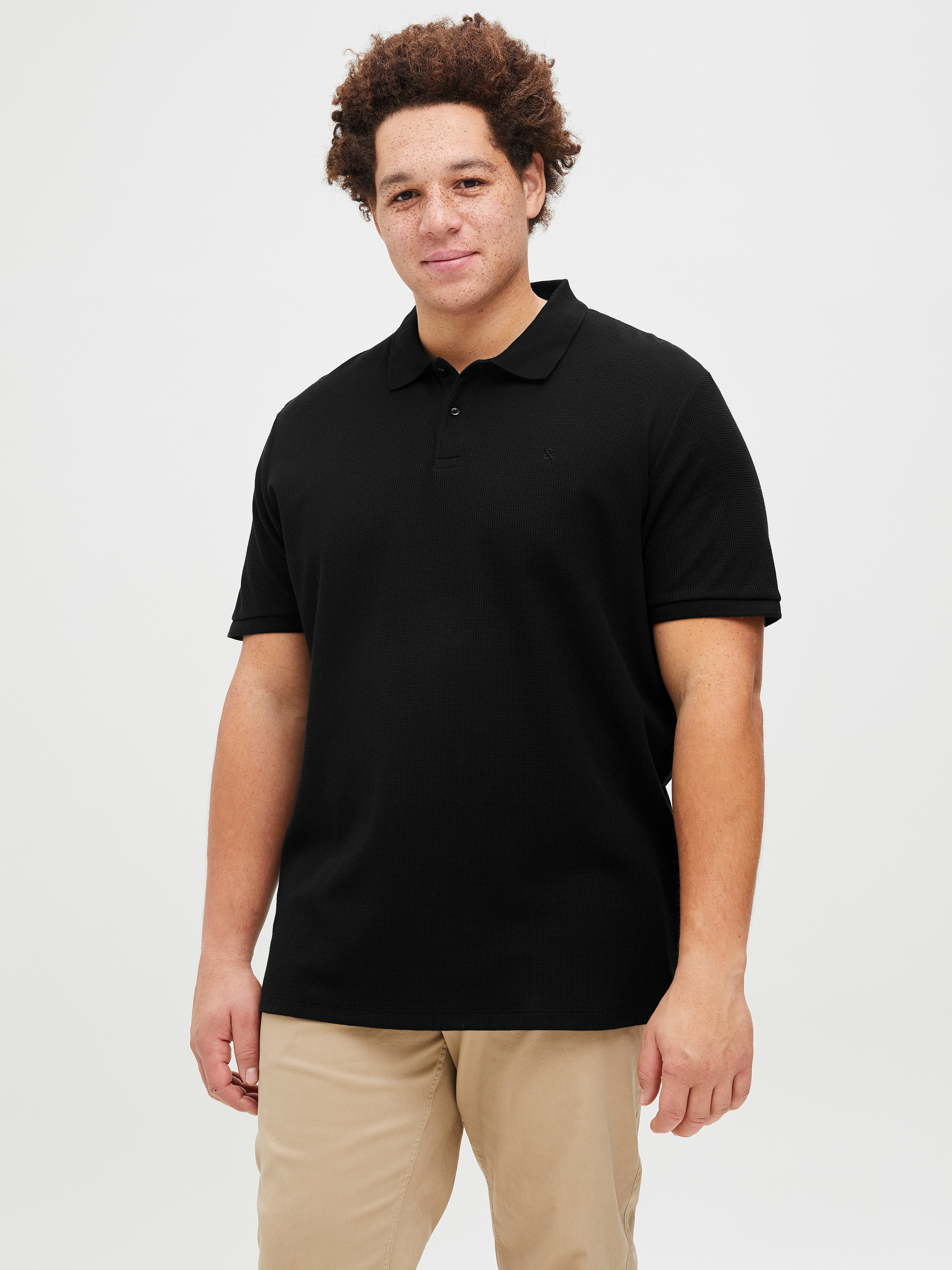 Jack & Jones PlusSize Poloshirt "JJEAUSTIN POLO SS NOOS PLS" Materialmix, normal geschnitten