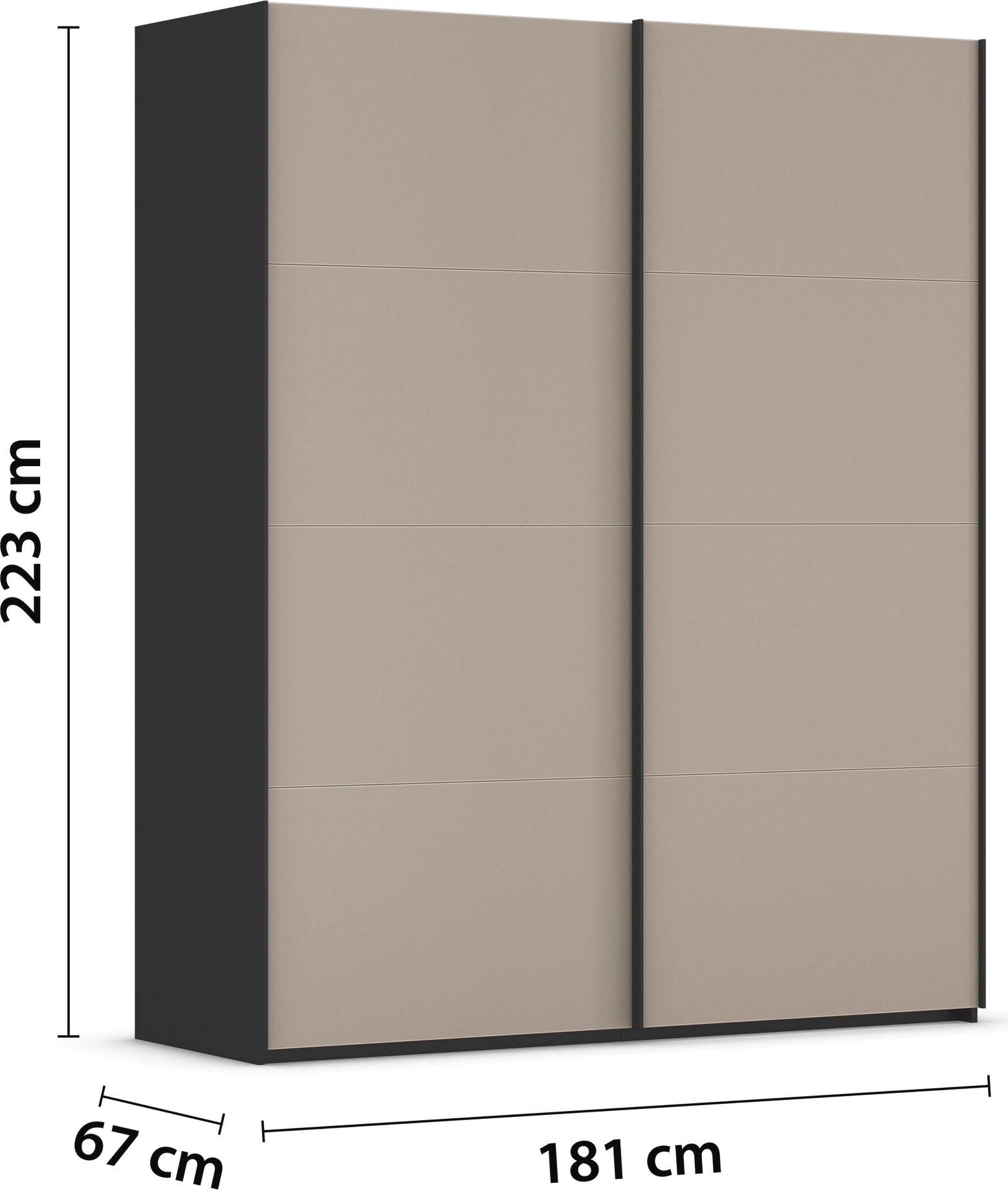 rauch Schwebetürenschrank »Kleiderschrank Schrank Garderobe Schlafzimmerschrank SCALE-FYRA«, edle viergeteilte Türen mit Glas-Front viele Farben MADE IN GERMANY
