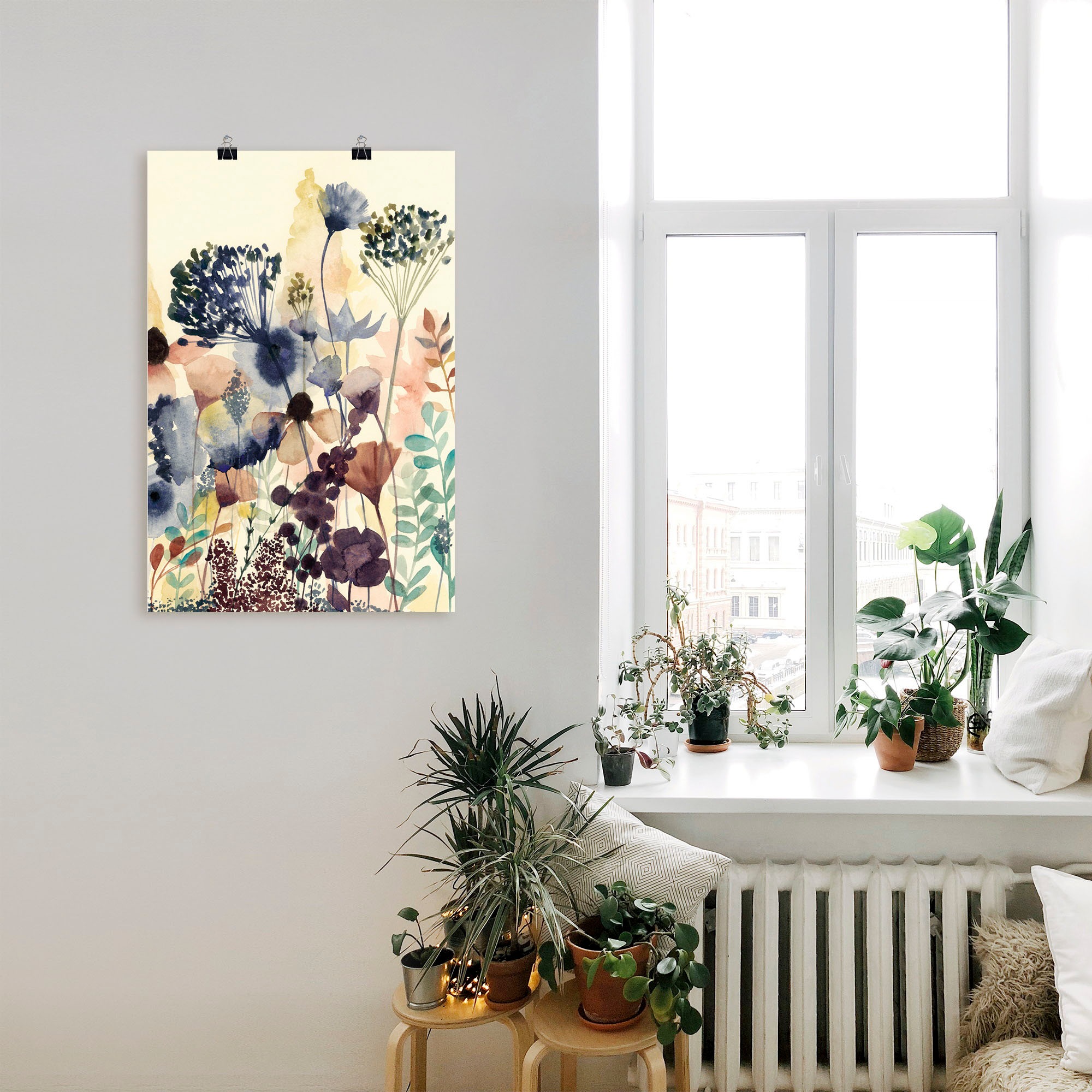 Artland Wandbild »Sonnengetrocknete Blüten II«, Blumenwiese, (1 St.), als Leinwandbild, Poster in verschied. Größen