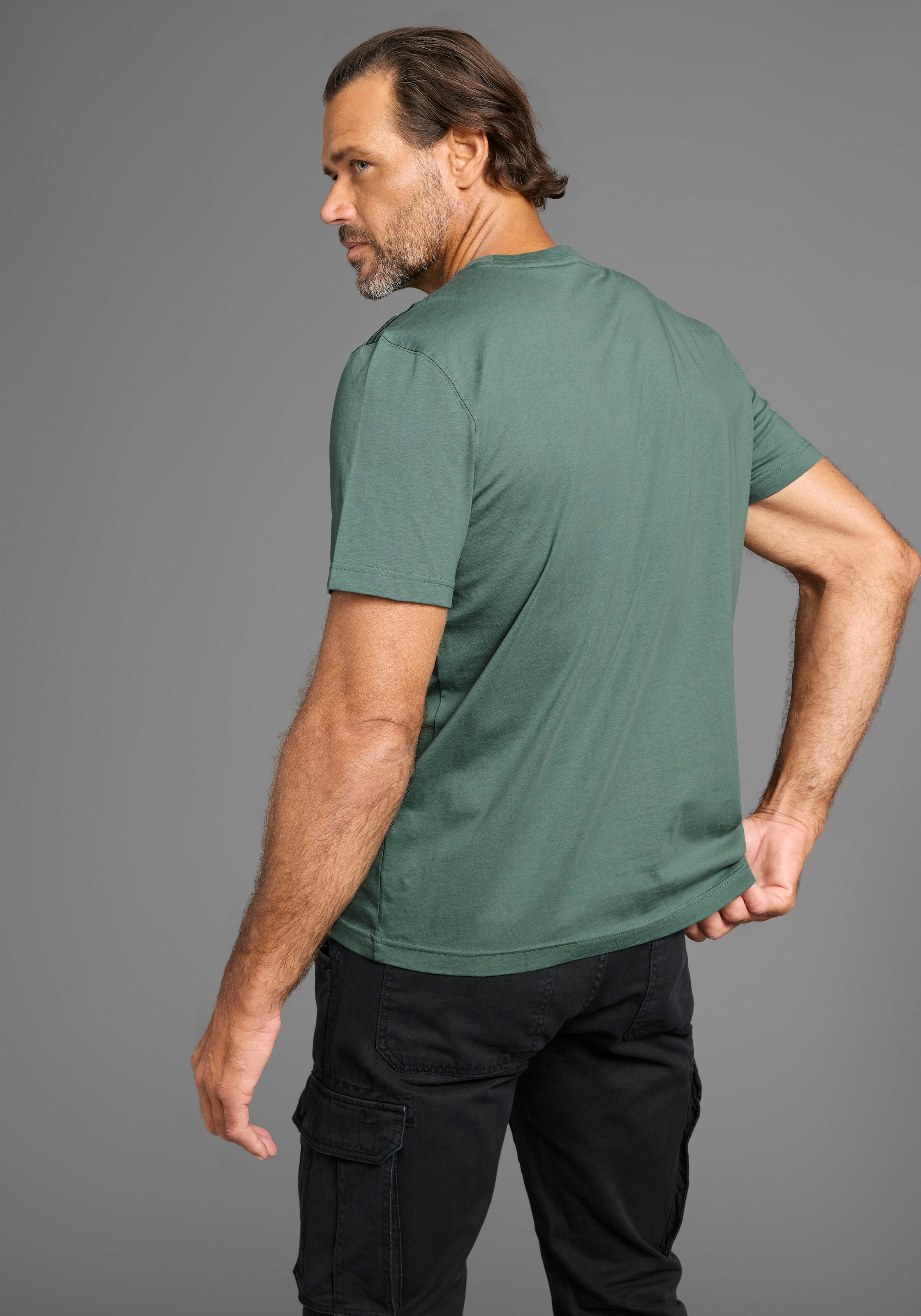 Man's World T-Shirt, Kurzarm, Regular Fit, mit Print, Rundhalsausschnitt