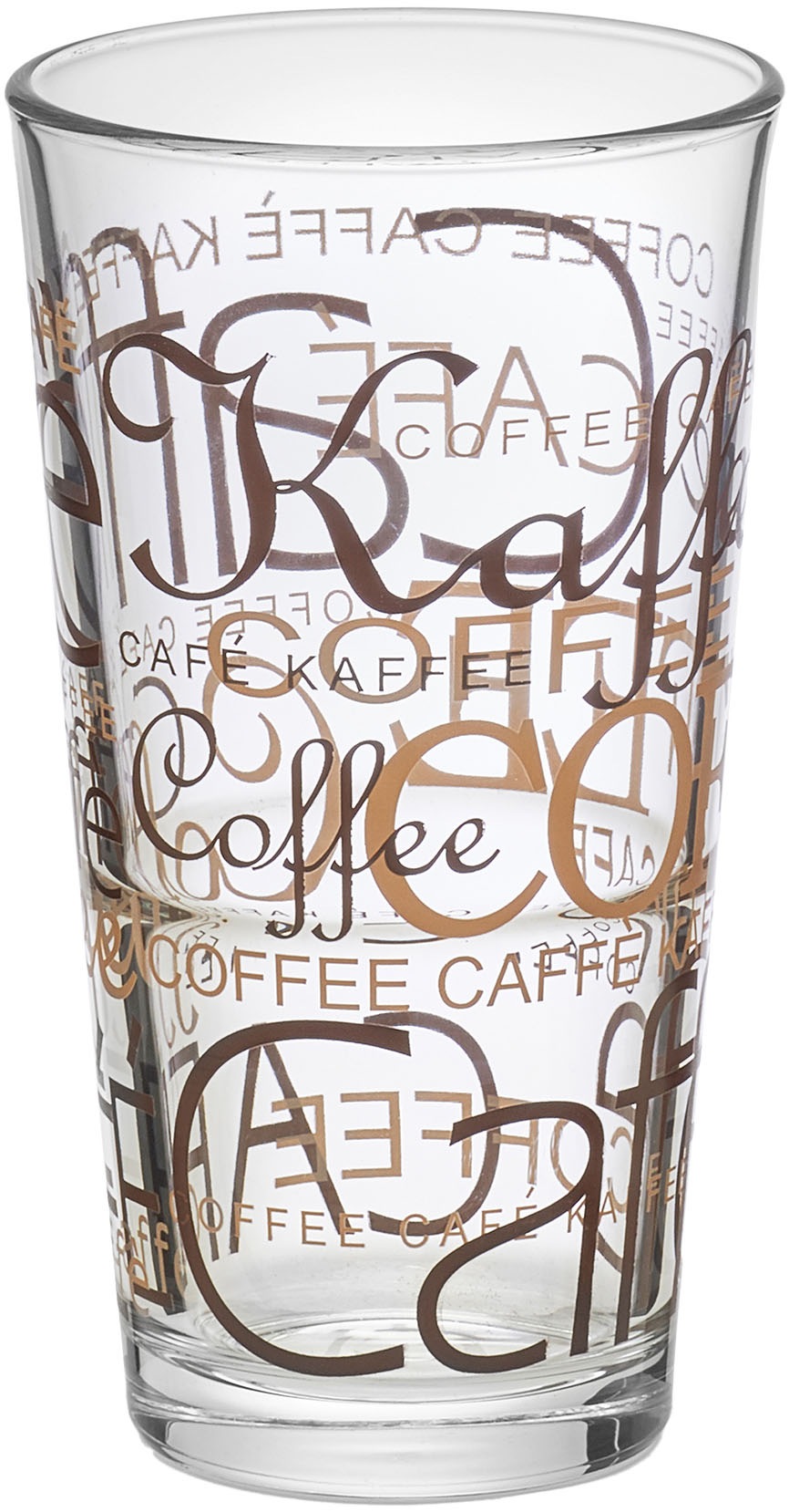 Bormioli Rocco Longdrinkglas »Longdrinkbecher 370 ml Latte Macchiato, 12 Stück« Coffee-Dekor, stapelbar, spülmaschinengeeignet