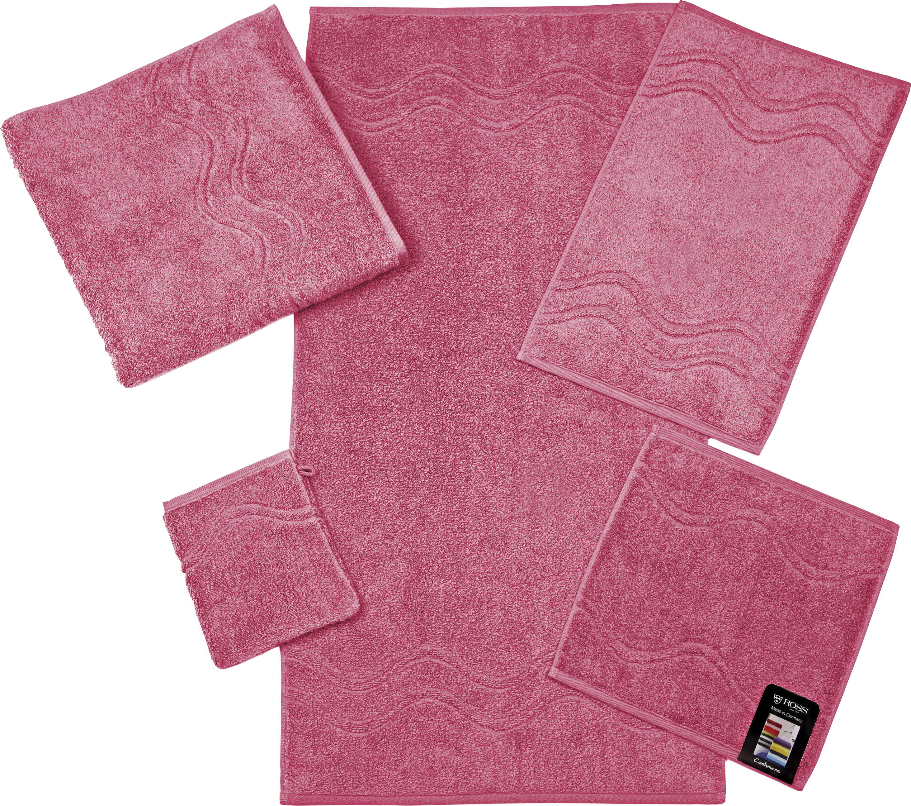 Thumbnail - ROSS Duschtuch "Cashmere feeling", (1 St.), 100% Baumwolle, mit Wellen-Bordüre, große Farbauswahl