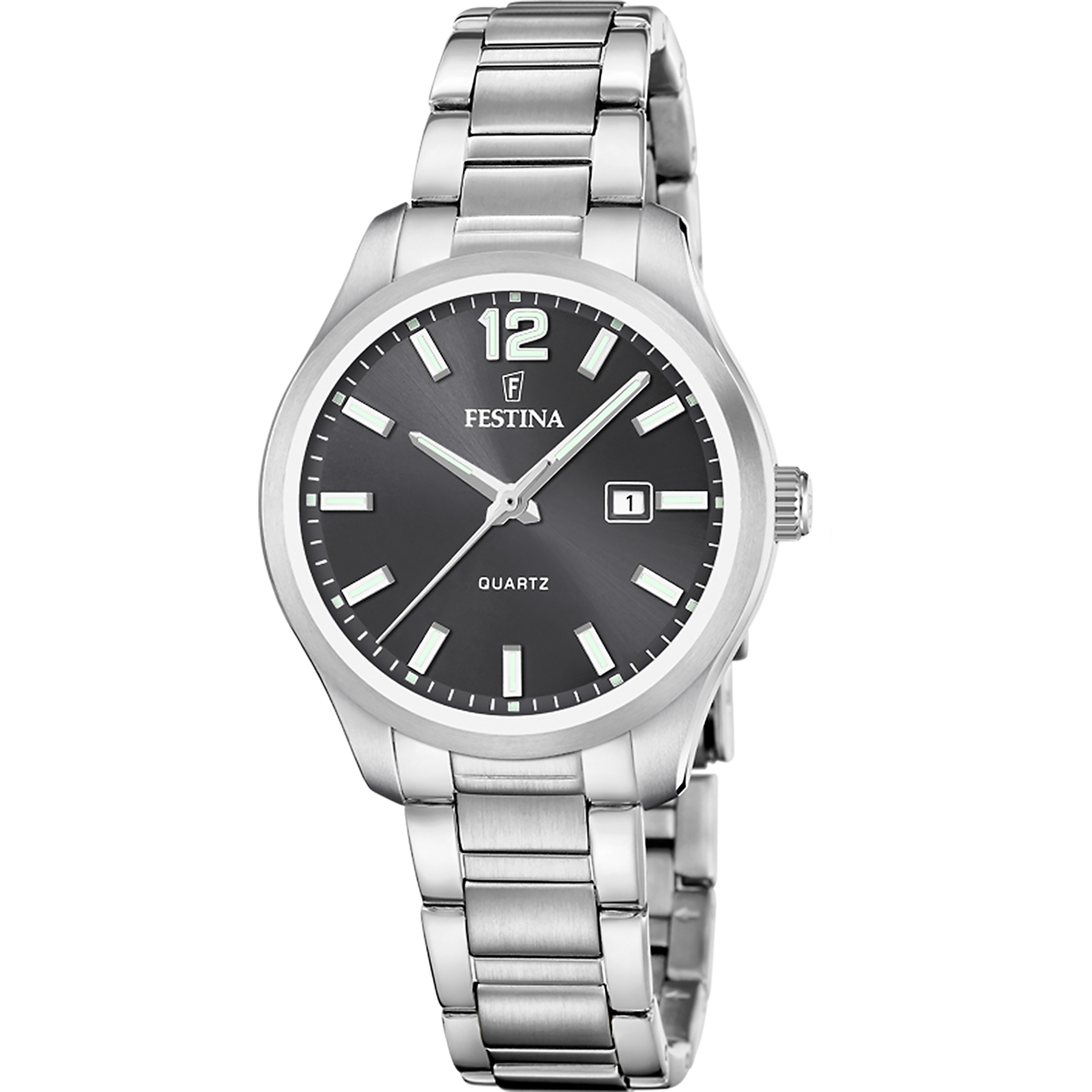 Festina Quarzuhr »Classic Steel« Armbanduhr, Damenuhr, Edelstahlarmband, analog, Tag