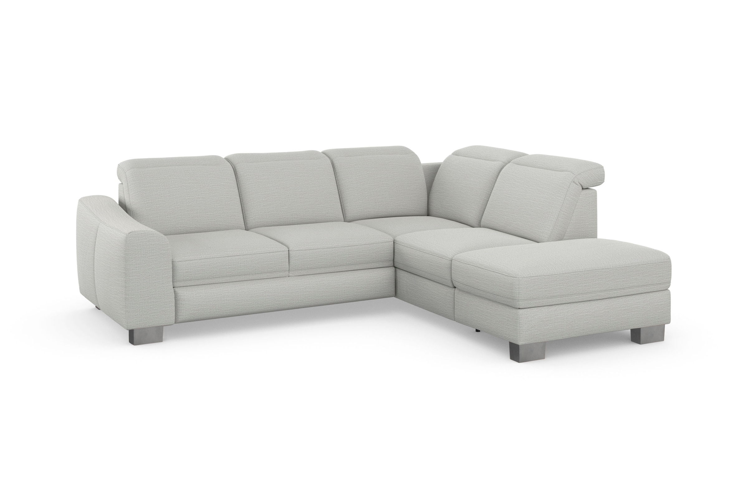 sit&more Ecksofa »Dundee L-Form« mit Federkern und Edelstahlfüßen, wahlweise mit Kopfteilverstellung