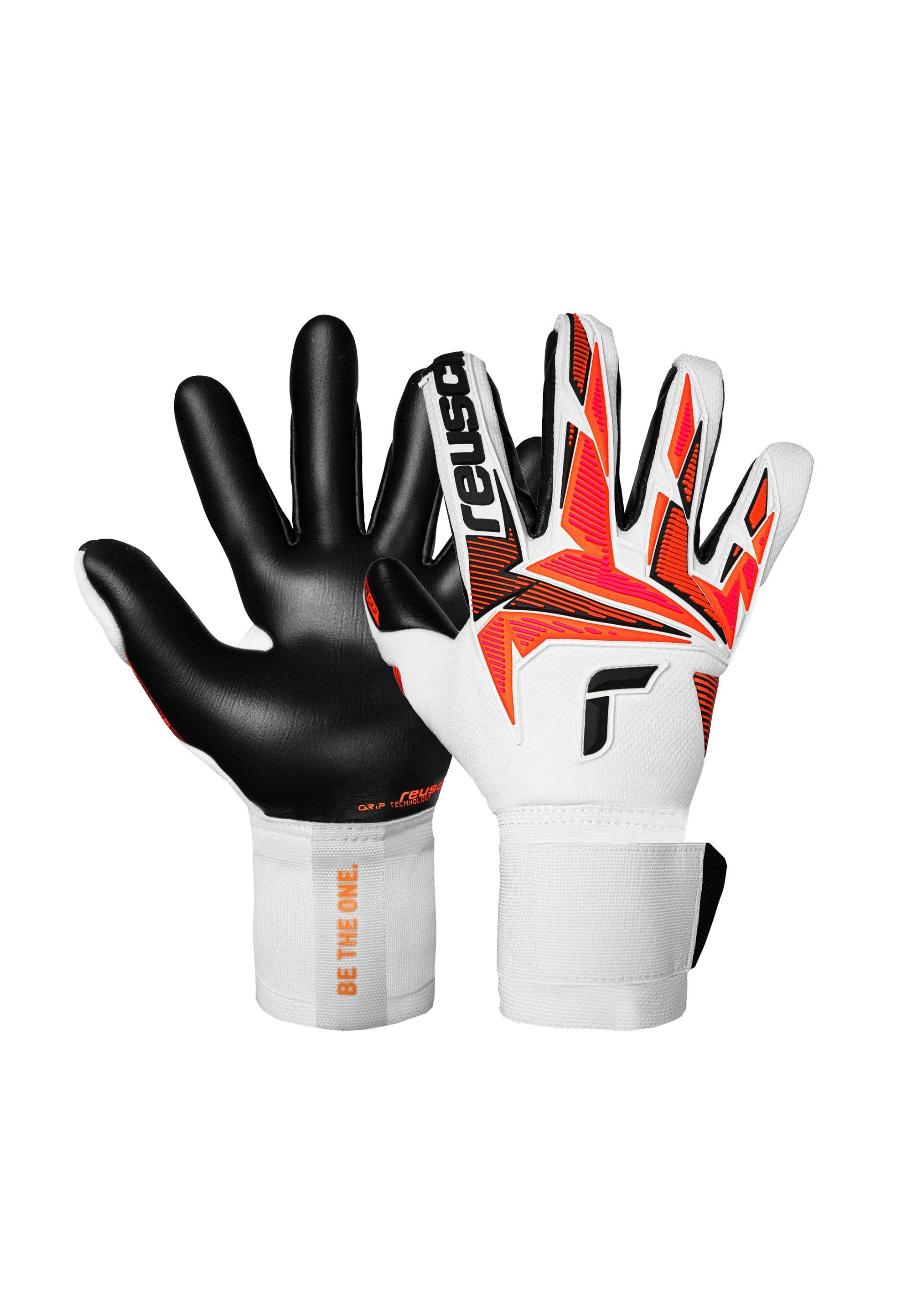 Torwarthandschuhe REUSCH "Attrakt Freegel Gold X", Damen, Gr. 7.5, weiß, orange, 42% Latex, 29% Polyester, 3% Polyamid, 2% Polyurethan, Handschuhe, mit Profi-Haftschaum für tollen Grip