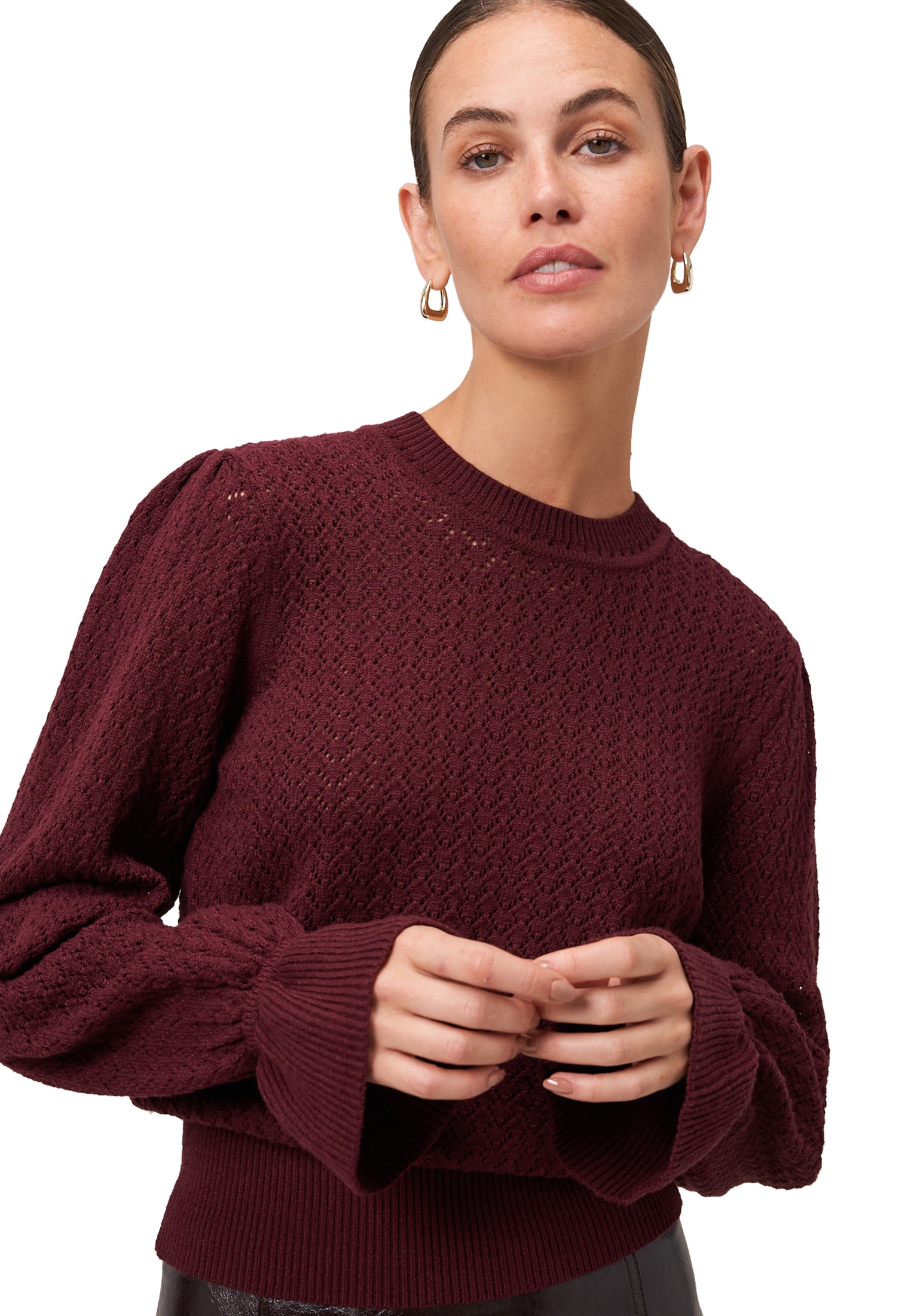 Zero Strickpullover »zero Damen Pullover mit Volant-Ärmeln«, (1 tlg.), weiteres Detail