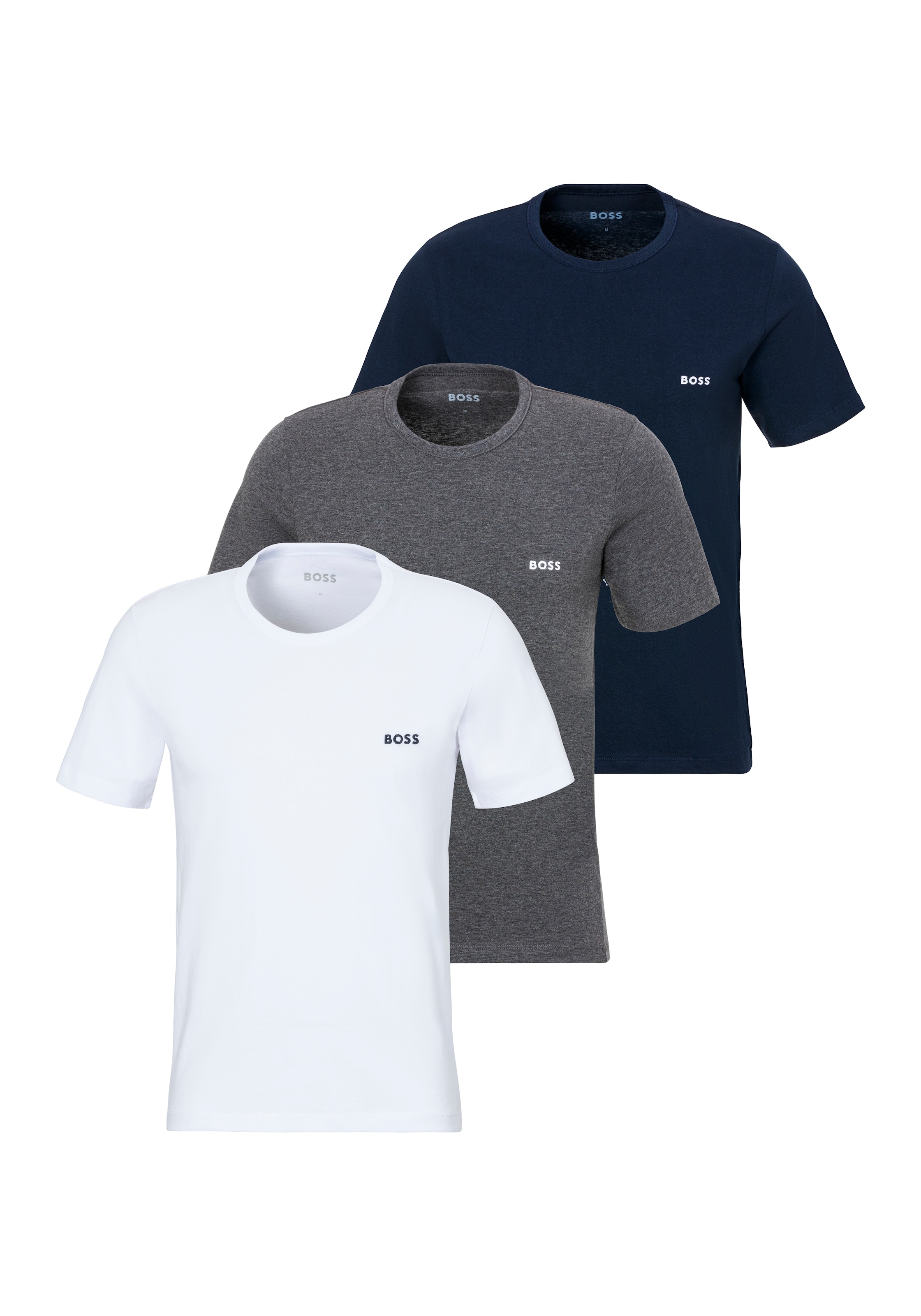 BOSS T-Shirt »Rundhals BOSS ONE x David Beckham«, (Packung, 3 tlg., 3er-Pack), mit dezentem BOSS Logo-Print