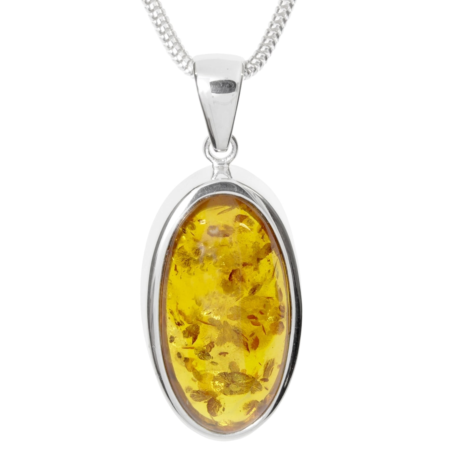 Kette mit Anhänger OSTSEE-SCHMUCK "Ostsee-Schmuck Kette mit Anhänger Classic 24x12 mm" Gr. 42, silber, Halsketten, Damen, 42cm, Silber 925 (Sterlingsilber), L: 42