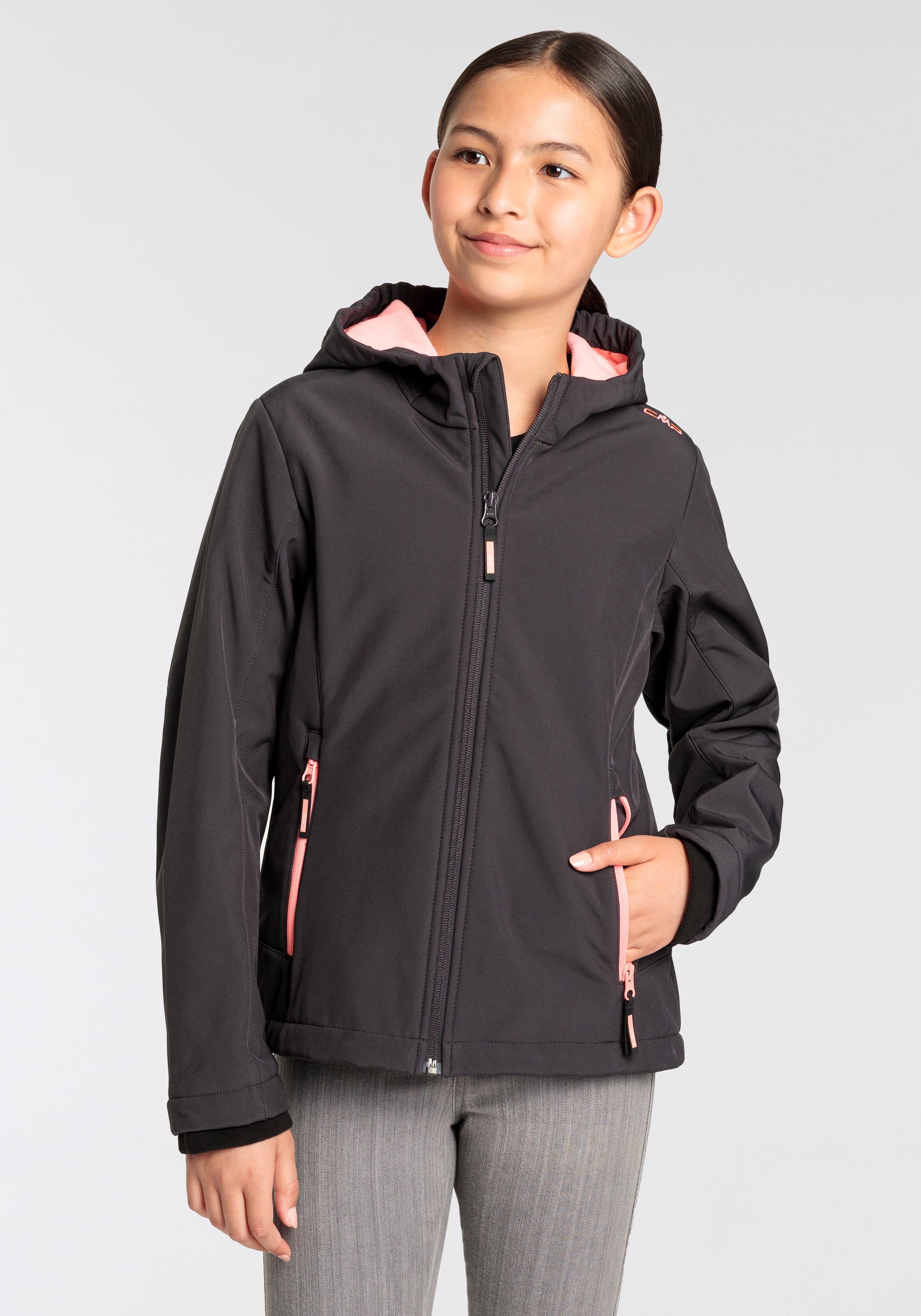 CMP Softshelljacke »KID G JACKET FIX HOOD für Kinder43405465«, mit Kapuze, Atmungsaktiv & Wasserabweisend & Windabweisend