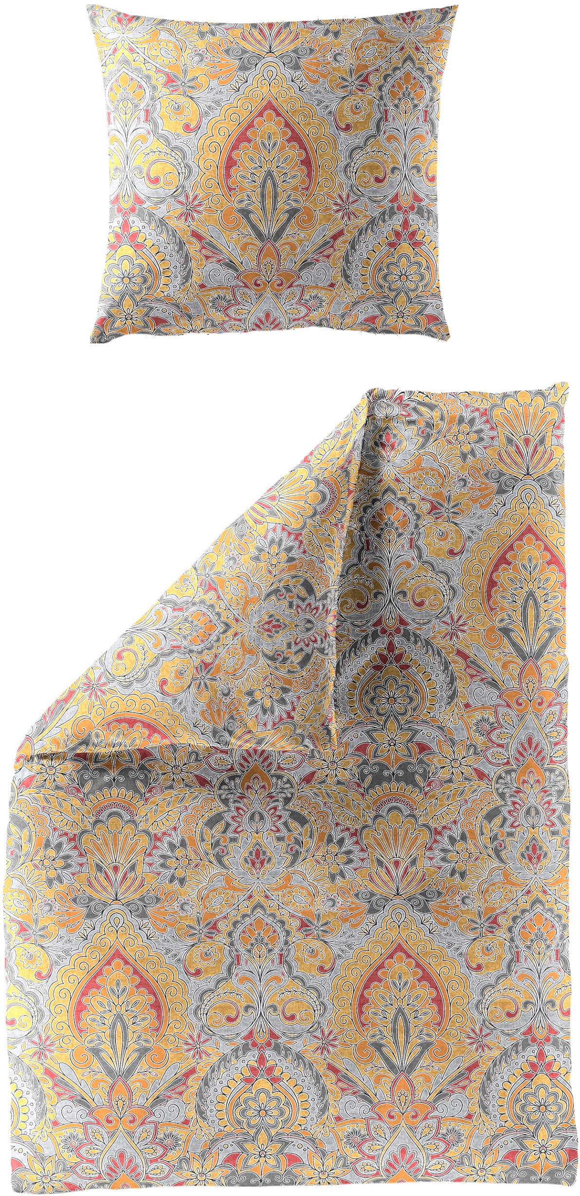 BIERBAUM Bettwäsche "Lotte" 2 Stk. Mako-Satin, 100 % Baumwolle, mit Ornamen günstig online kaufen