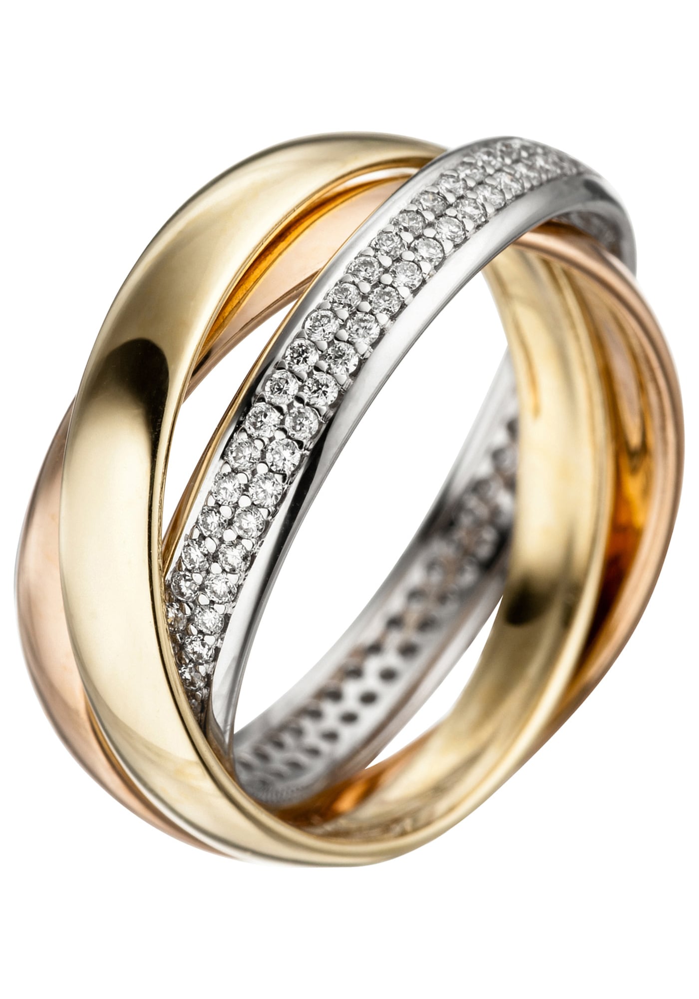 JOBO Diamantring, | tricolor 122 Diamanten mit kaufen Gold BAUR 585