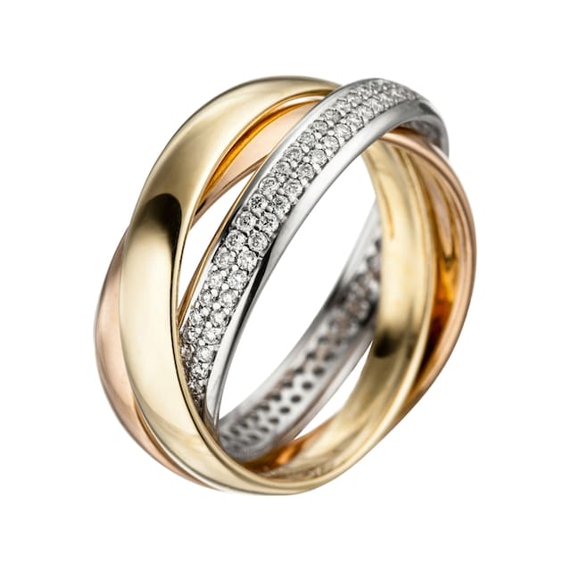 JOBO Diamantring, 585 Gold tricolor mit 122 Diamanten kaufen | BAUR